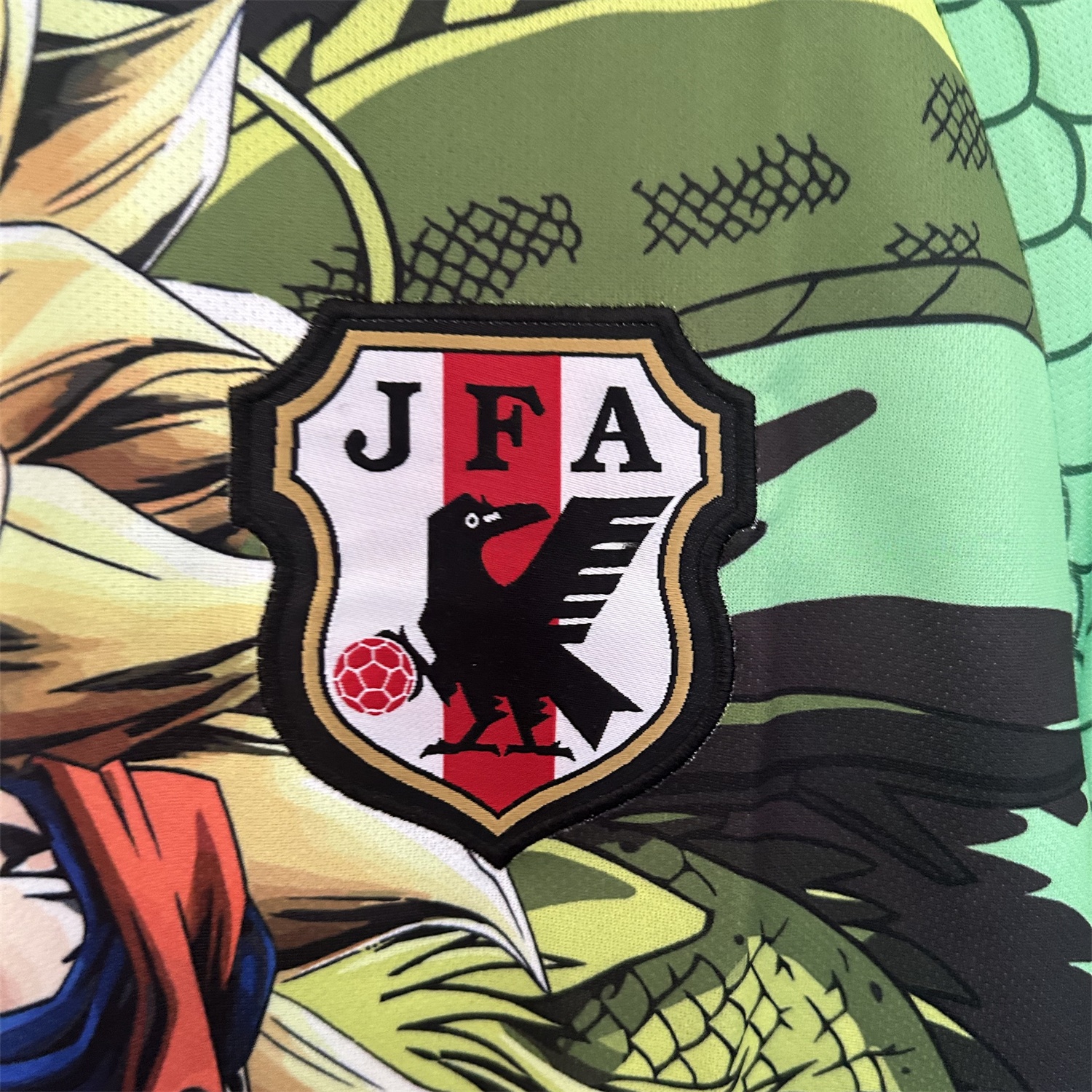 Japan 25-26 Dragon Ball Golden Hair Goku Green Special Jersey - Fans Version - JerseysGala