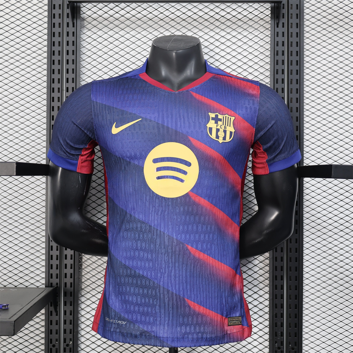 B.A.R.S.A 25-26 Red Diagonal Special Blue Jersey - Player Version - JerseysGala