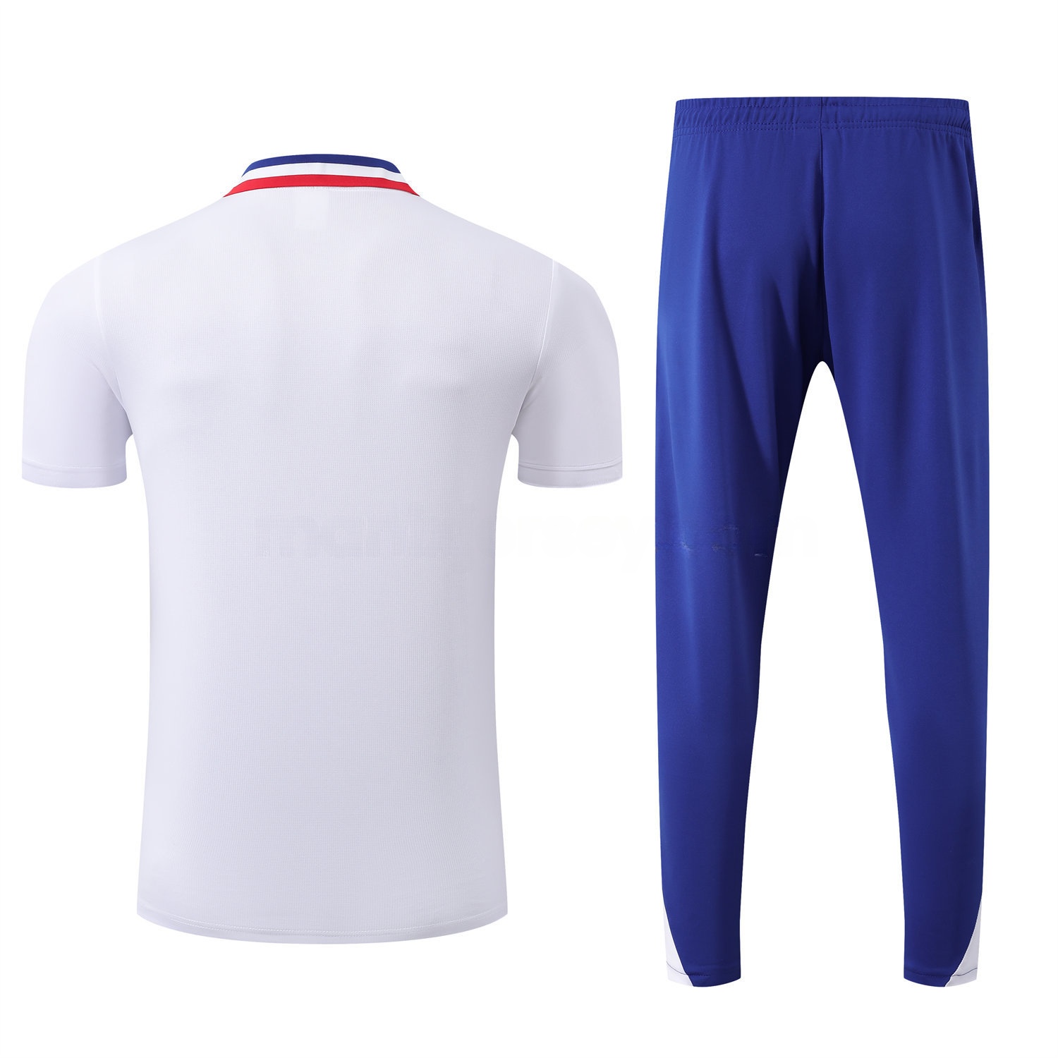 France 25-26 POLO Short-Sleeve Training Set - White Top and Blue Pants - JerseysGala