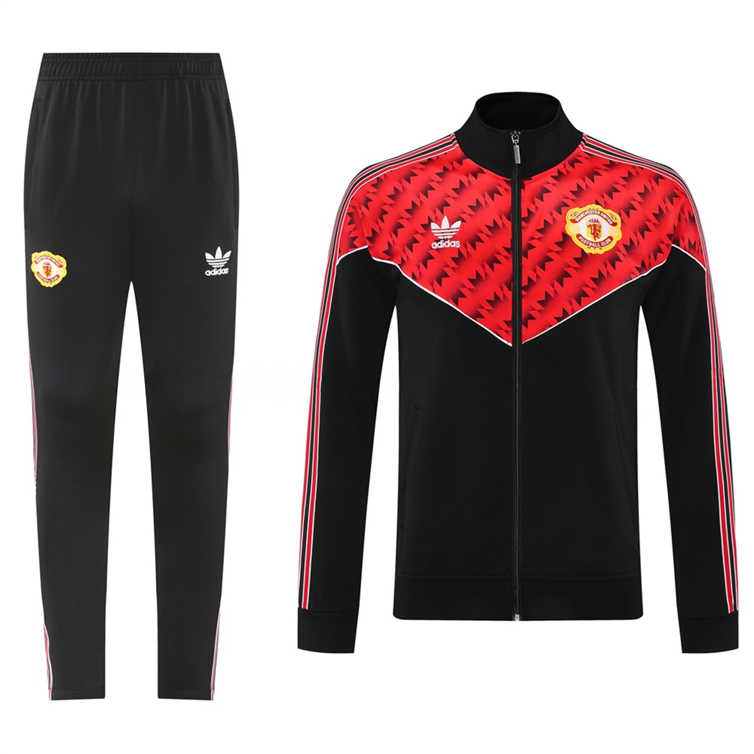 Manchester United 25-26 Bring Back 1991 Jacket Training Tracksuit - Black and Red - JerseysGala