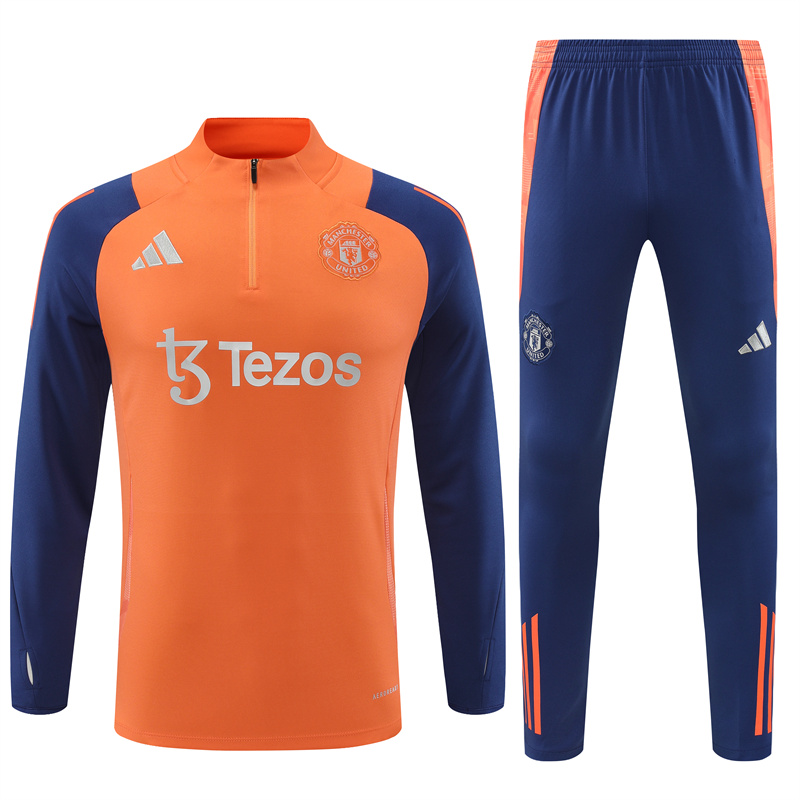 Manchester United 24-25 Long Sleeve Training Set - Orange - JerseysGala