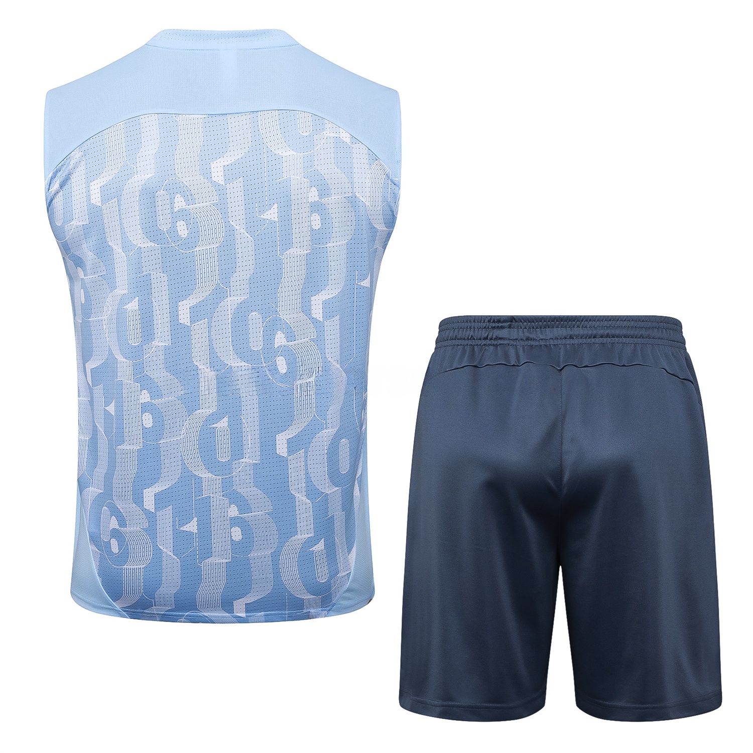 Manchester City 25-26 Vest Training Set - Sky Blue Vest and Deep Blue Shorts - JerseysGala