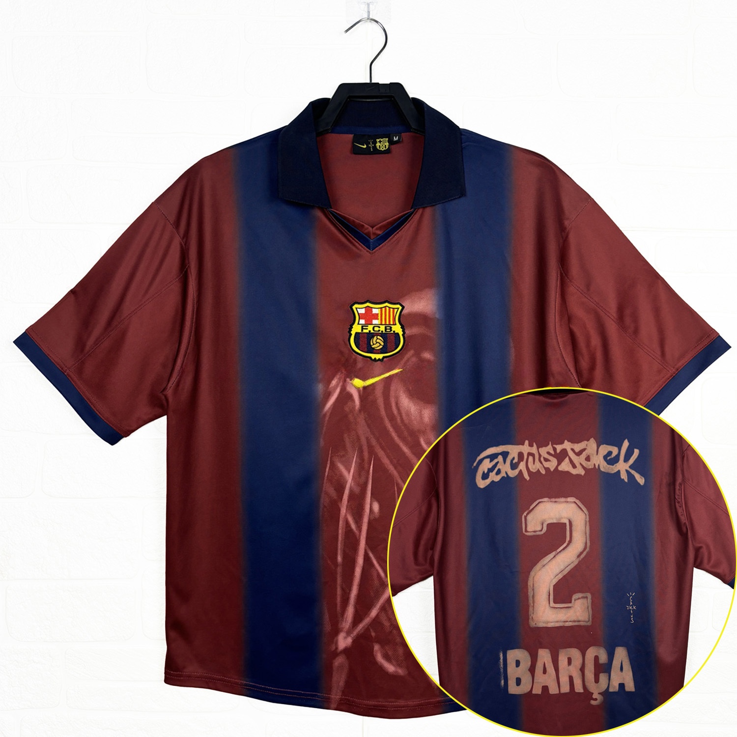 B.A.R.S.A x Travis Scott 2000-01 Home Retro Style Skeleton Jersey With Back Printing - Fans Version - JerseysGala