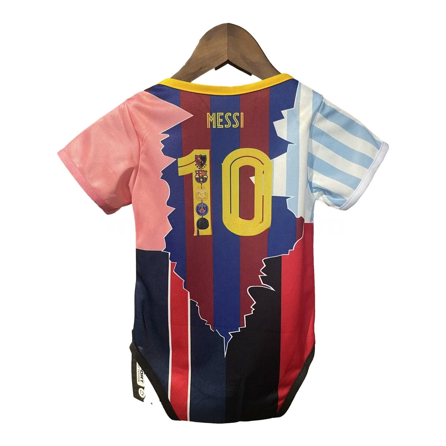 Messi Career Commemorative Baby Crawling Suit - Argentina B.A.R.S.A INT M.A.M Paris Saint-Germain PSG - JerseysGala