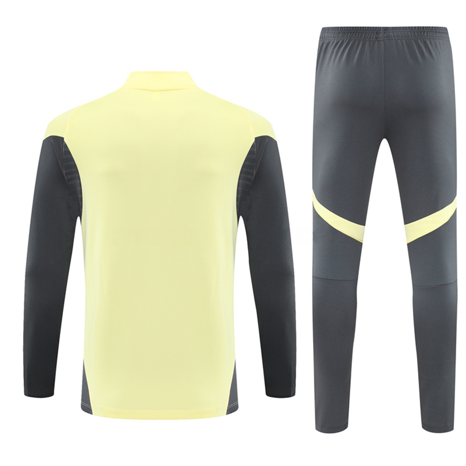 Real Madrid 25-26 Kid Long Sleeves Training Set - Yellow Top & Gray Pants - JerseysGala