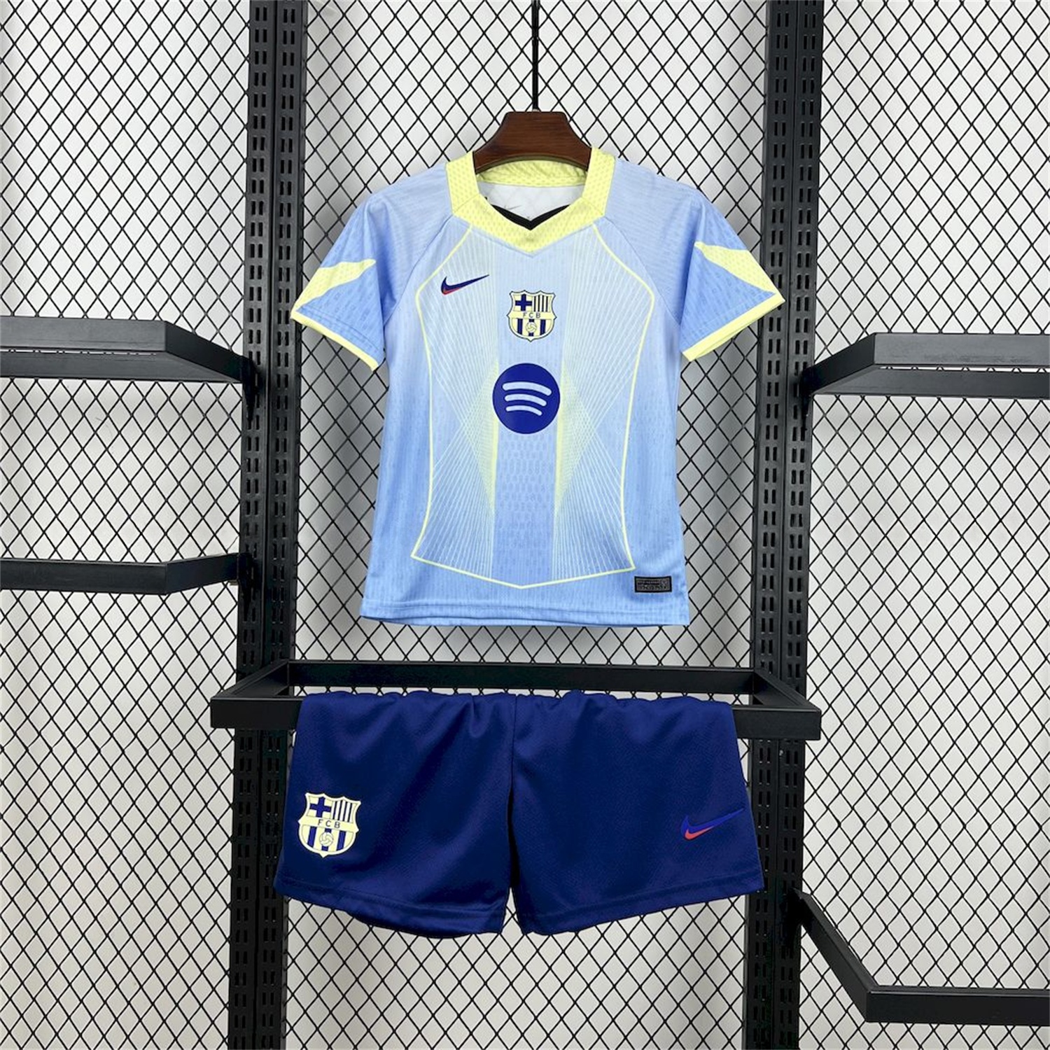 B.A.R.S.A 25-26 T90 White Lines Light Blue Gradient Special Kids Kit - JerseysGala