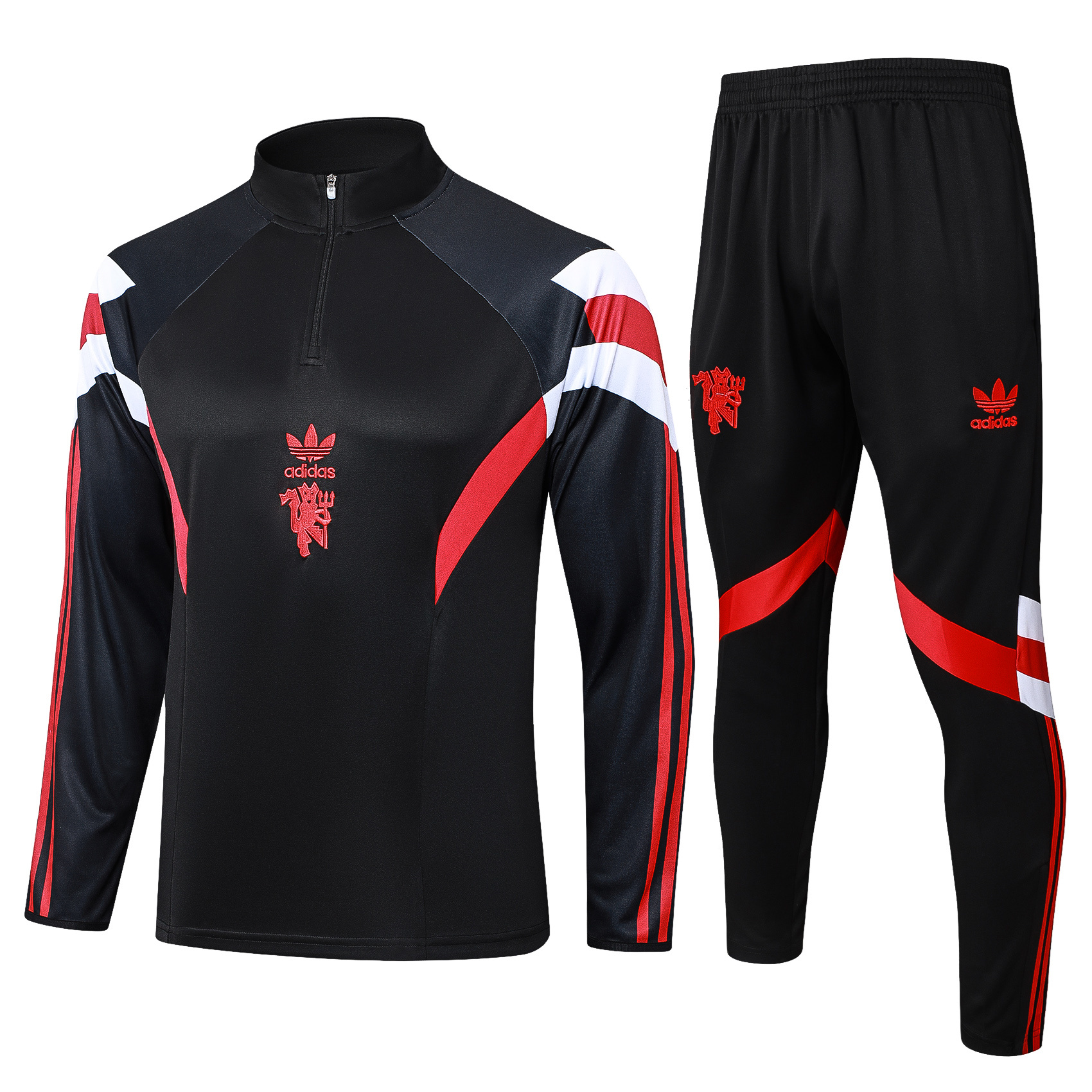 Manchester United 24-25 Originals LFSTLR Long Sleeve Training Set - Black - JerseysGala
