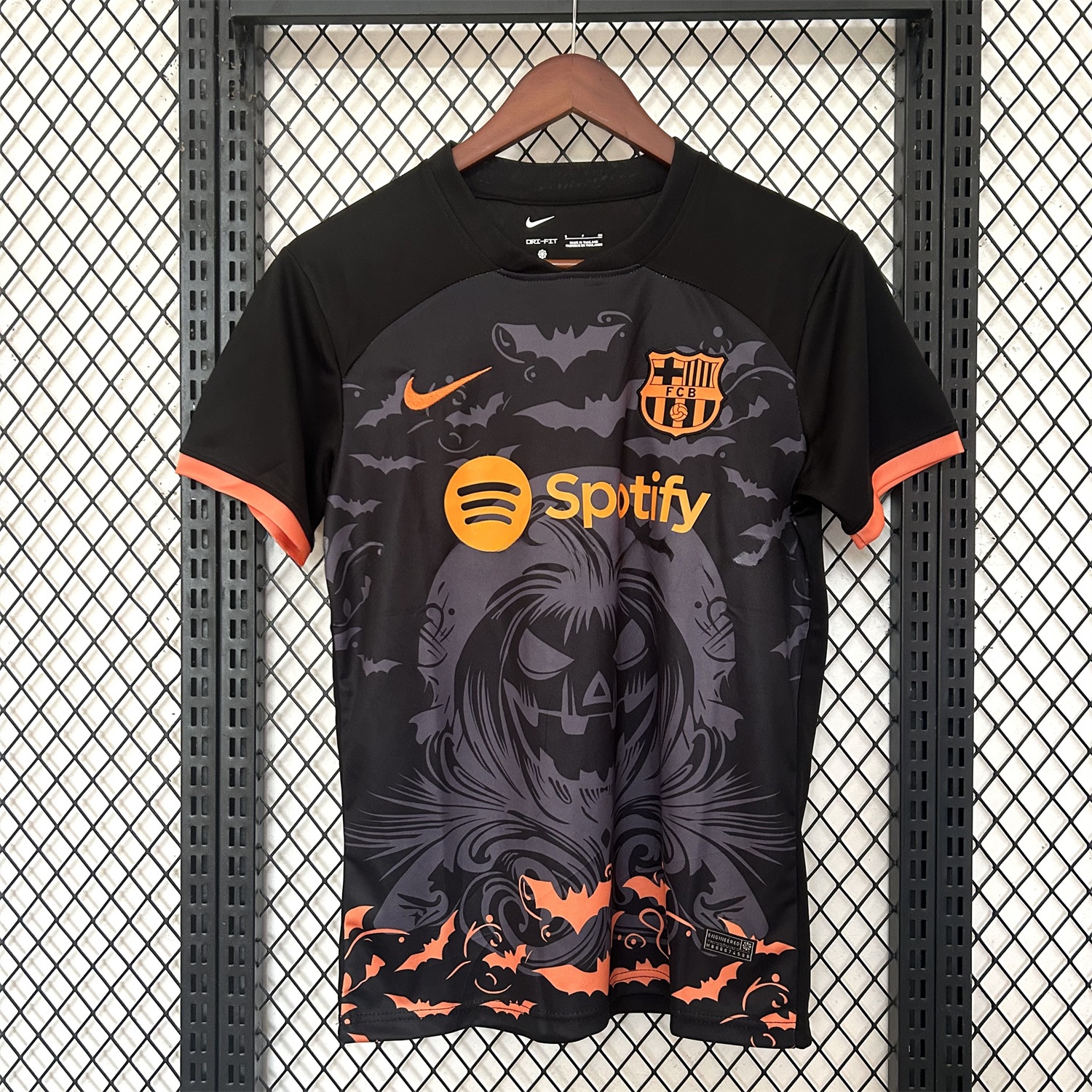 B.A.R.S.A 25-26 Halloween Pumpkin Silhouette Black Jersey - Fans Version - JerseysGala