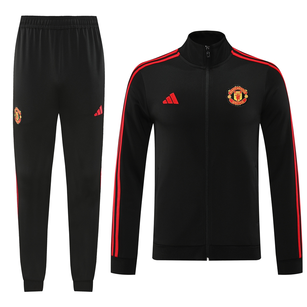 Manchester United 24-25 Jacket Training Tracksuit - Black - JerseysGala