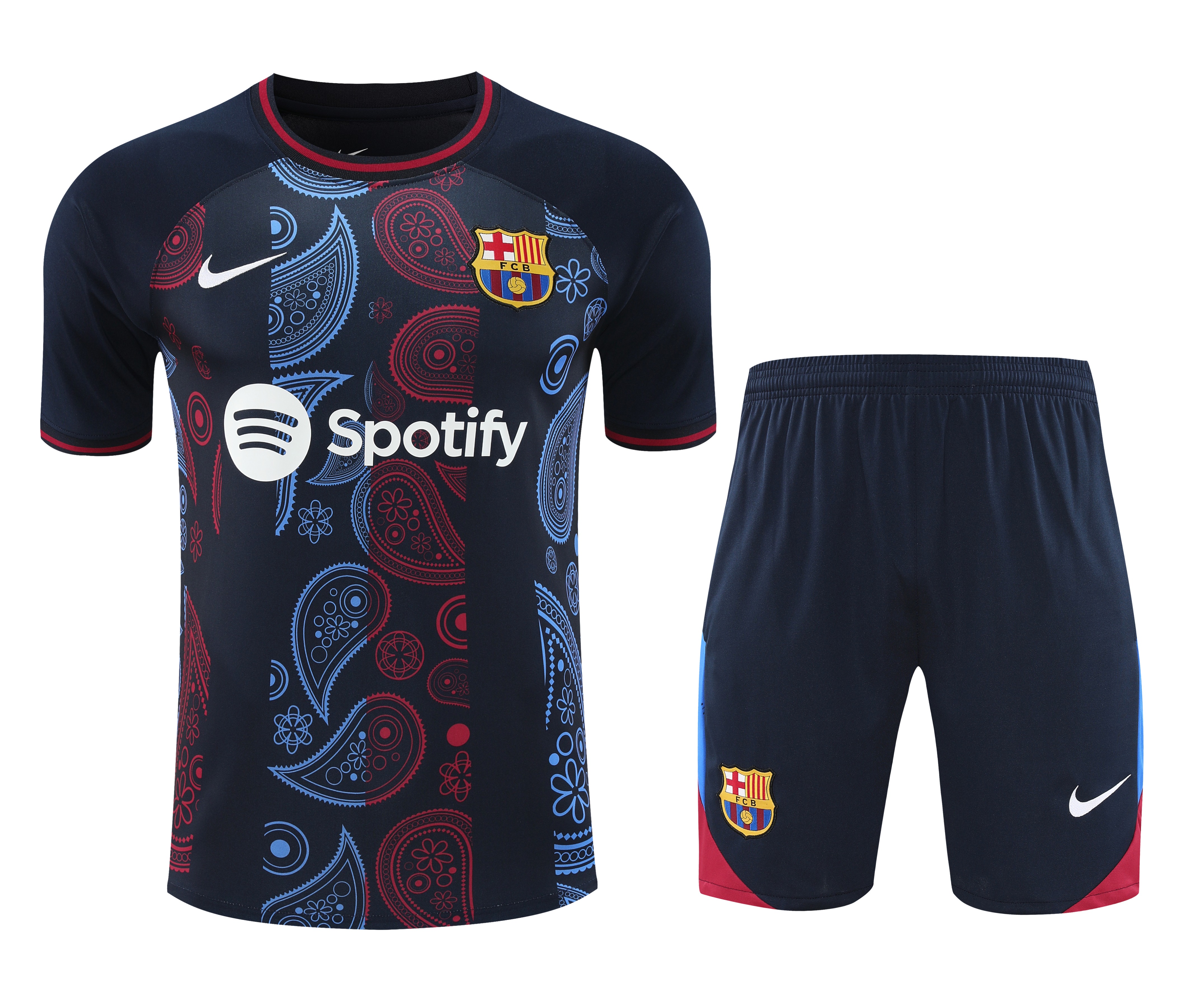 B.A.R.S.A 24-25 Short-Sleeve Training Set - Blue with Pattern - JerseysGala