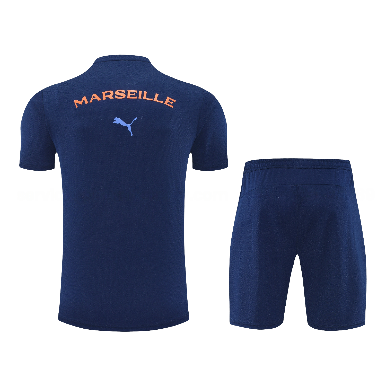 Marseille 25-26 Short-Sleeve Training Set - Blue Top & Blue Shorts - JerseysGala