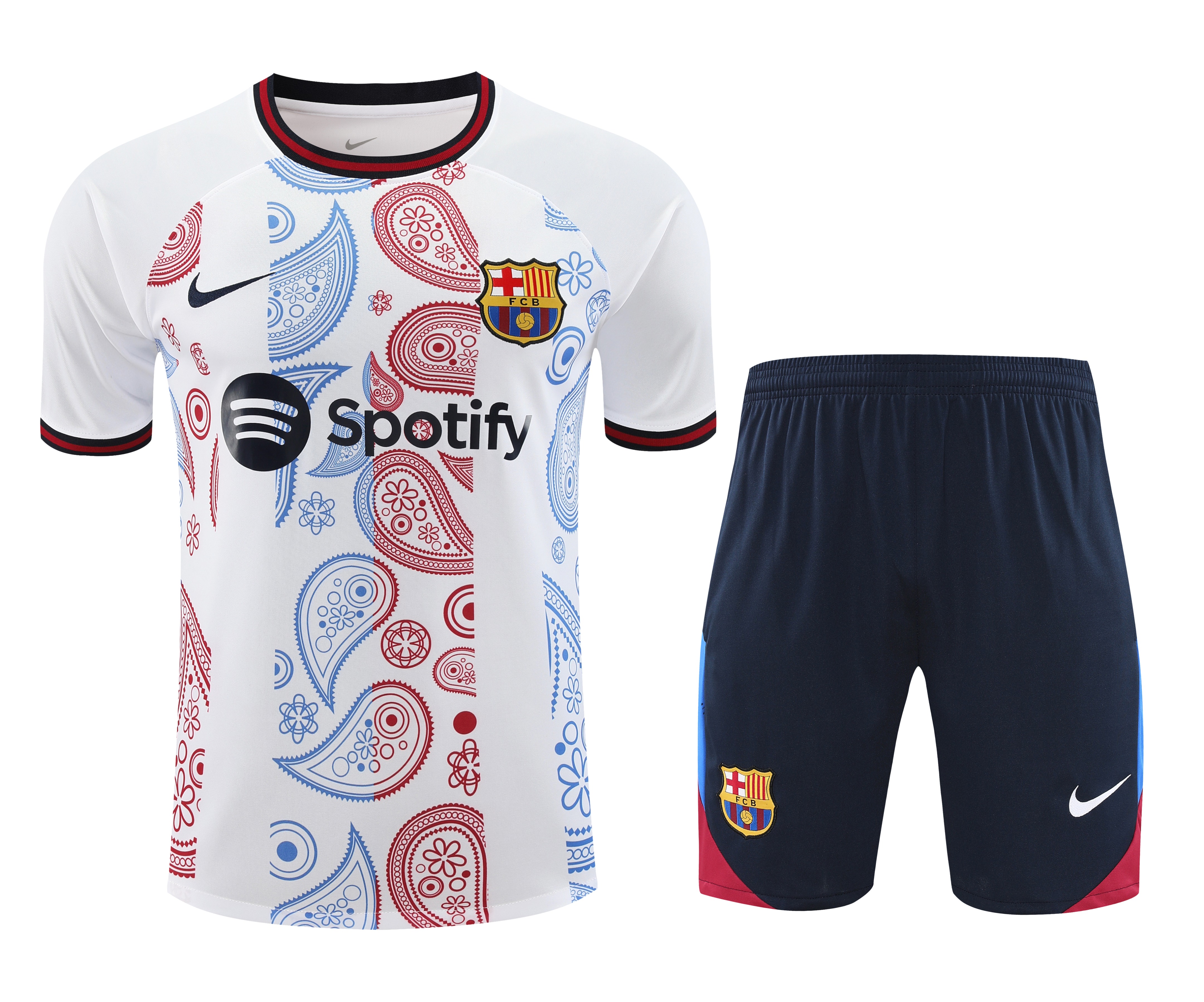 B.A.R.S.A 24-25 Short-Sleeve Training Set - White with Pattern - JerseysGala