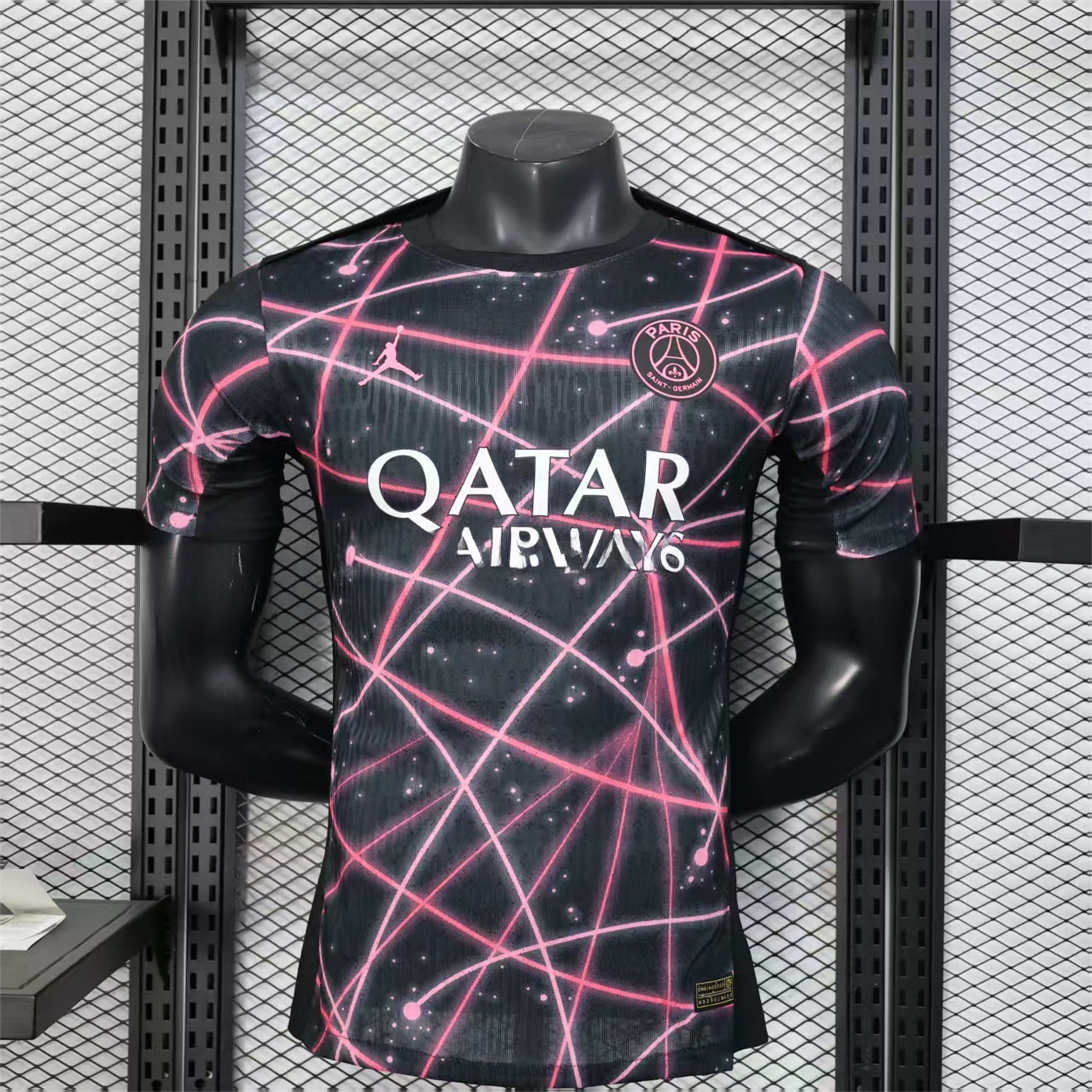 Paris Saint-Germain PSG 25-26 Pink Lines Jordan Black Special Jersey - Player Version - JerseysGala