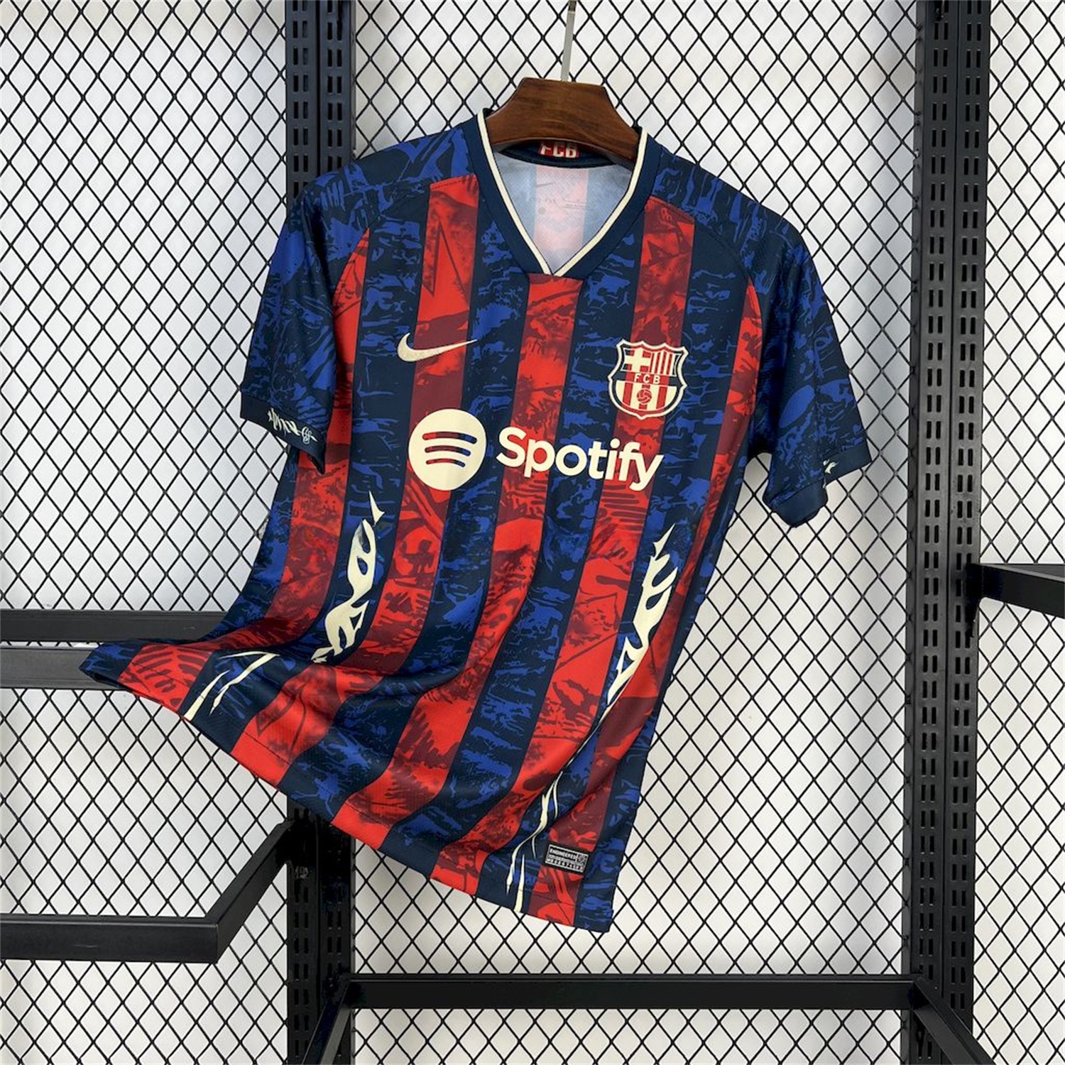 B.A.R.S.A 25-26 Red & Blue Random Graffiti Pattern Jersey - Fans Version - JerseysGala