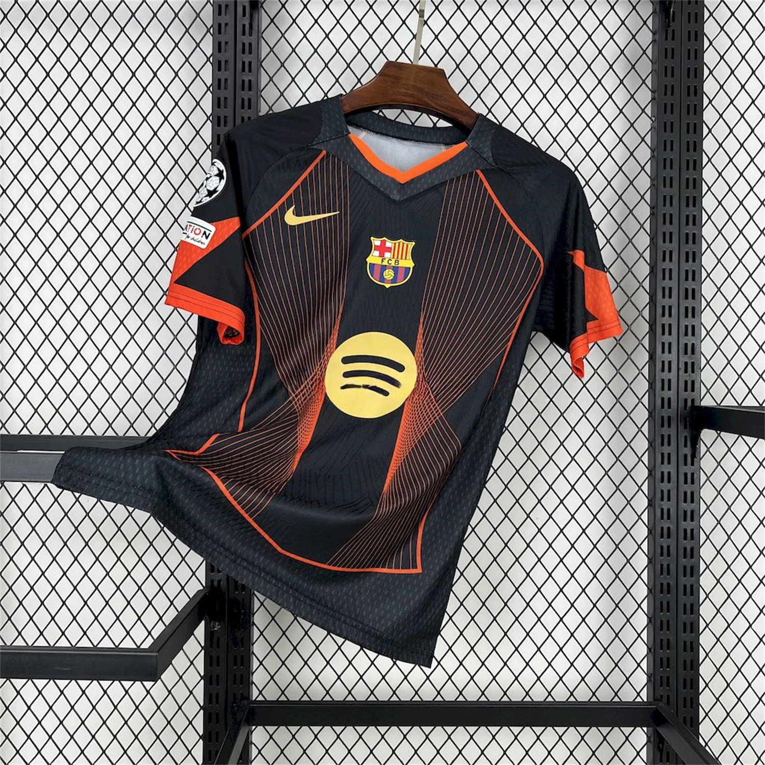 B.A.R.S.A 25-26 T90 Orange Lines Black Special Jersey - Fans Version - JerseysGala