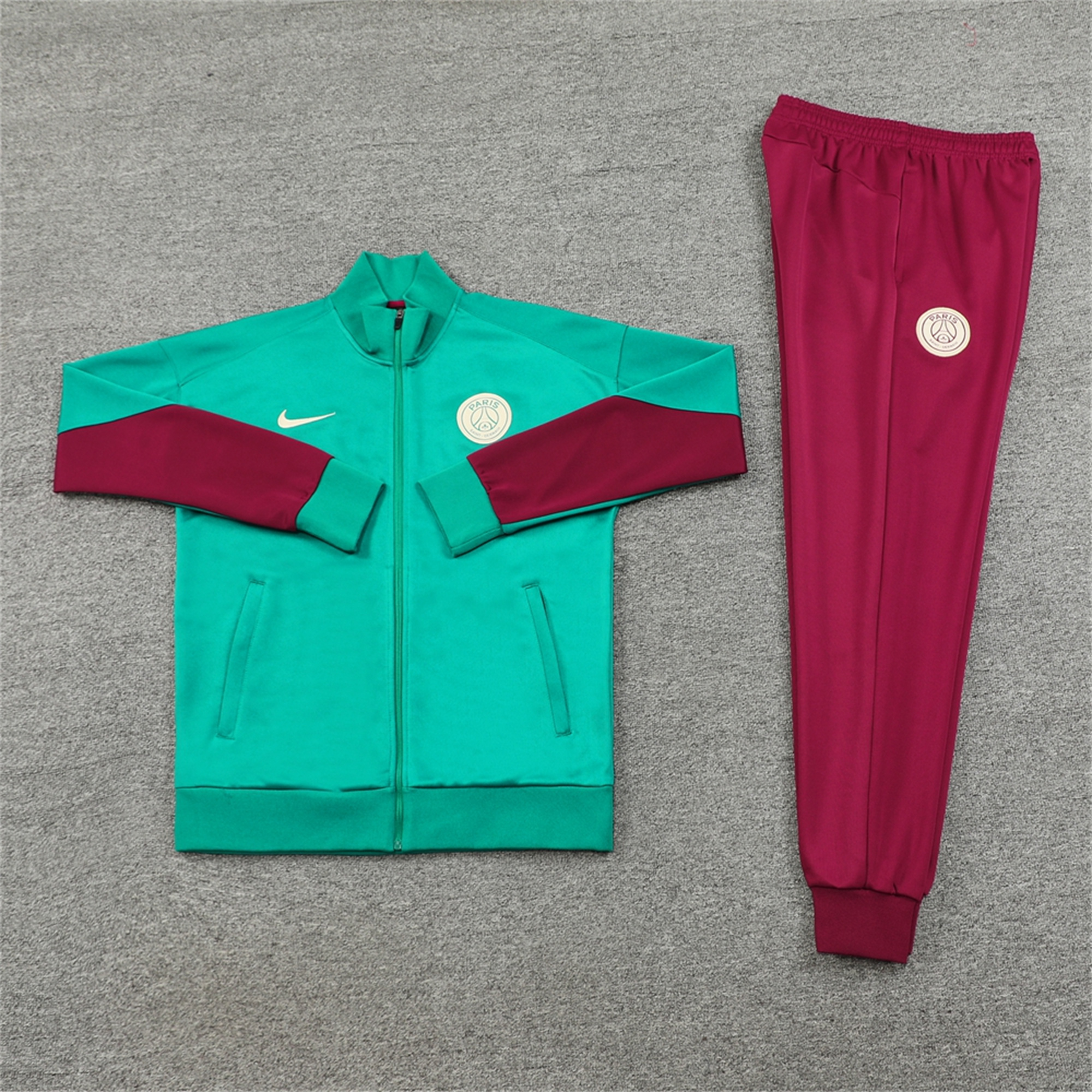 Paris Saint-Germain PSG 24-25 Jacket Training Tracksuit - Green & Red - JerseysGala