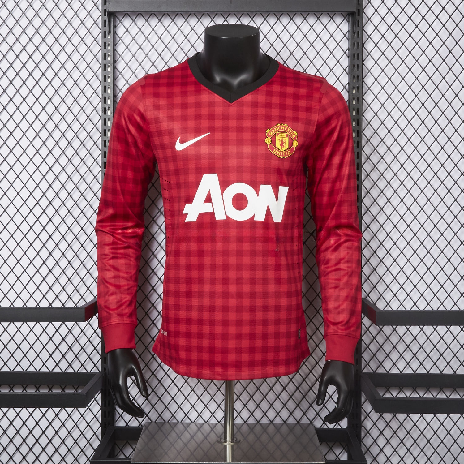 Retro Manchester United 2012-13 Home Long Sleeve Jersey - Player Version - JerseysGala