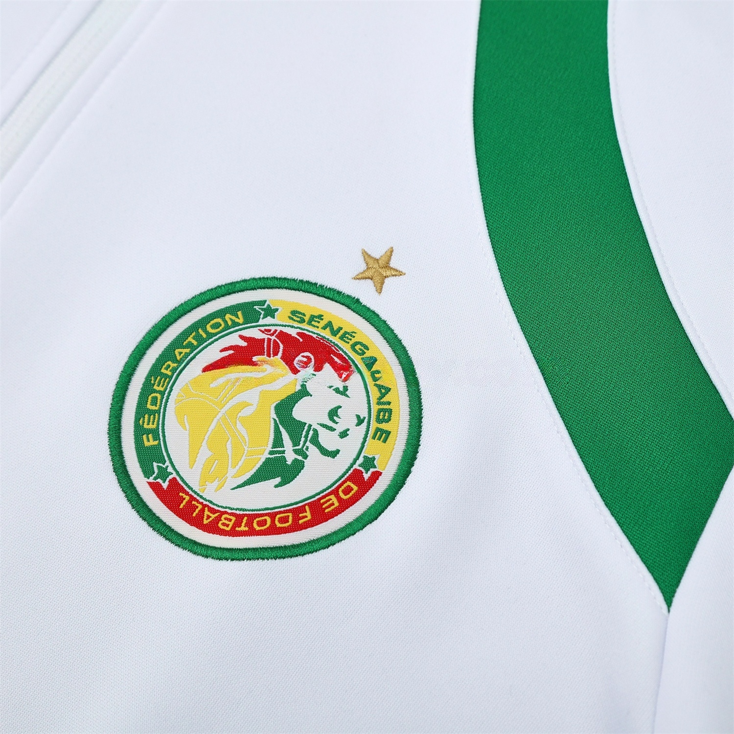 Senegal 25-26 Jacket Training Tracksuit - White Jackets & Green Pants - JerseysGala