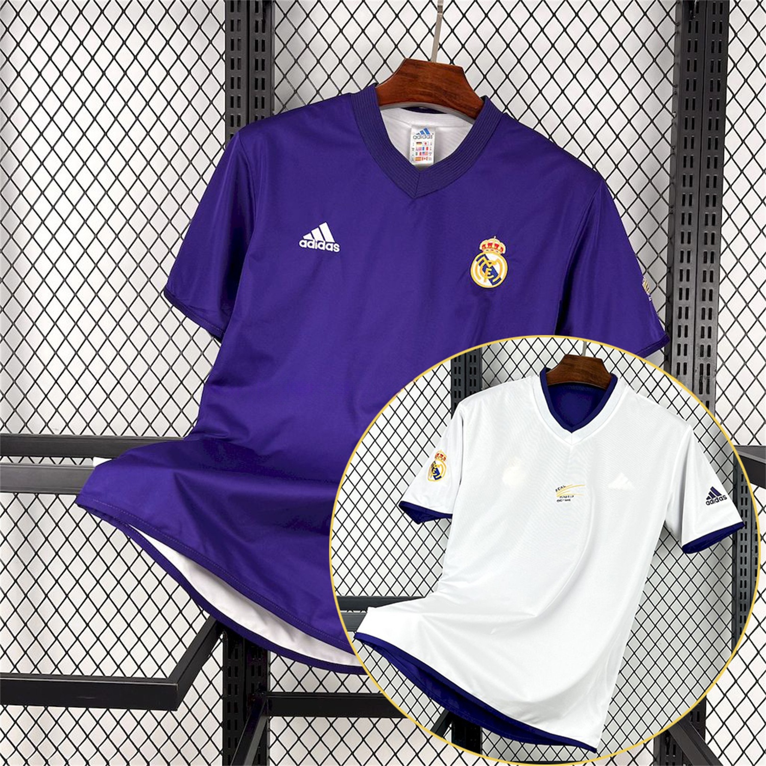 Retro Real Madrid 2002-03 Reversible Double-sided Centenary Third Unsponsored Jersey - JerseysGala