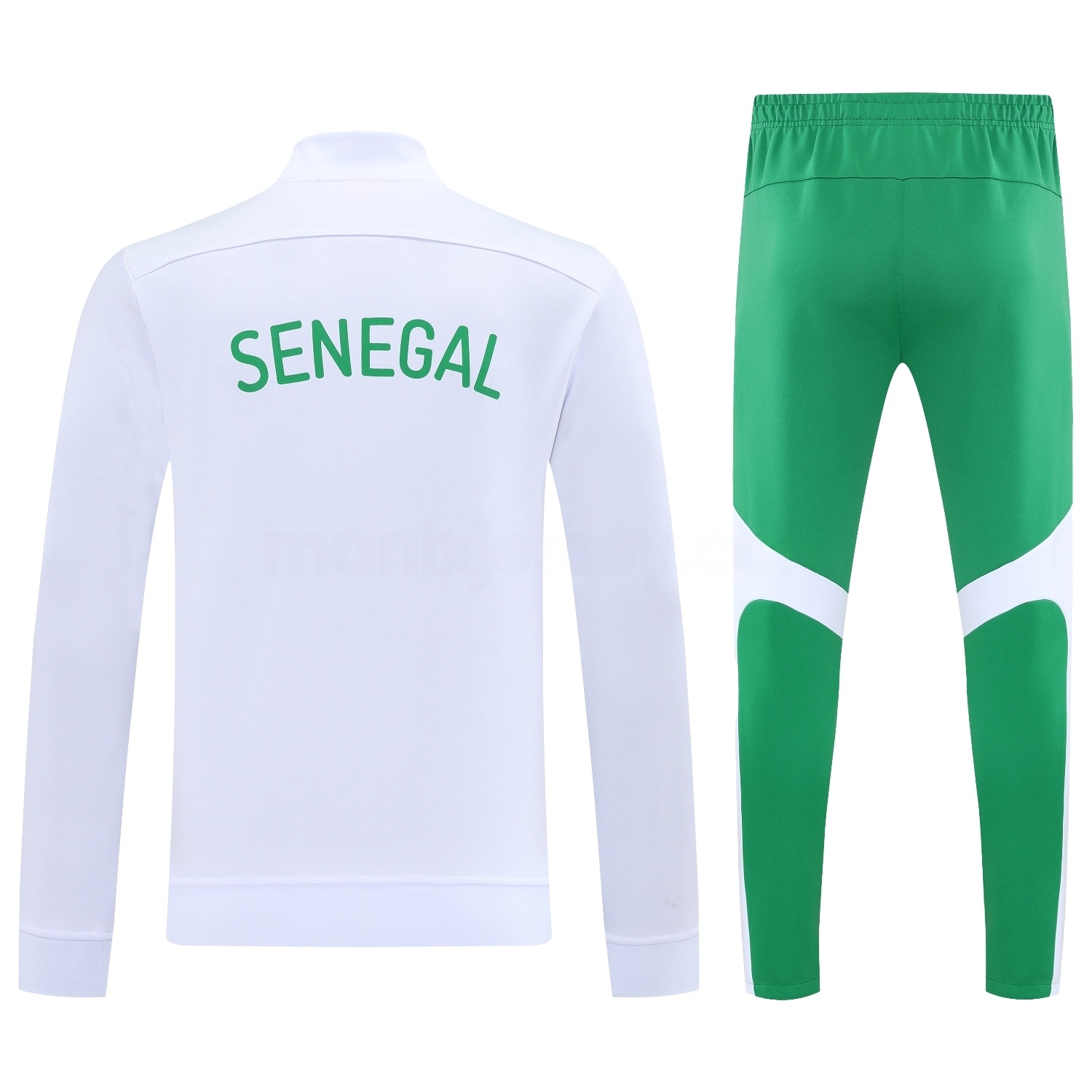 Senegal 25-26 Jacket Training Tracksuit - White Jackets & Green Pants - JerseysGala