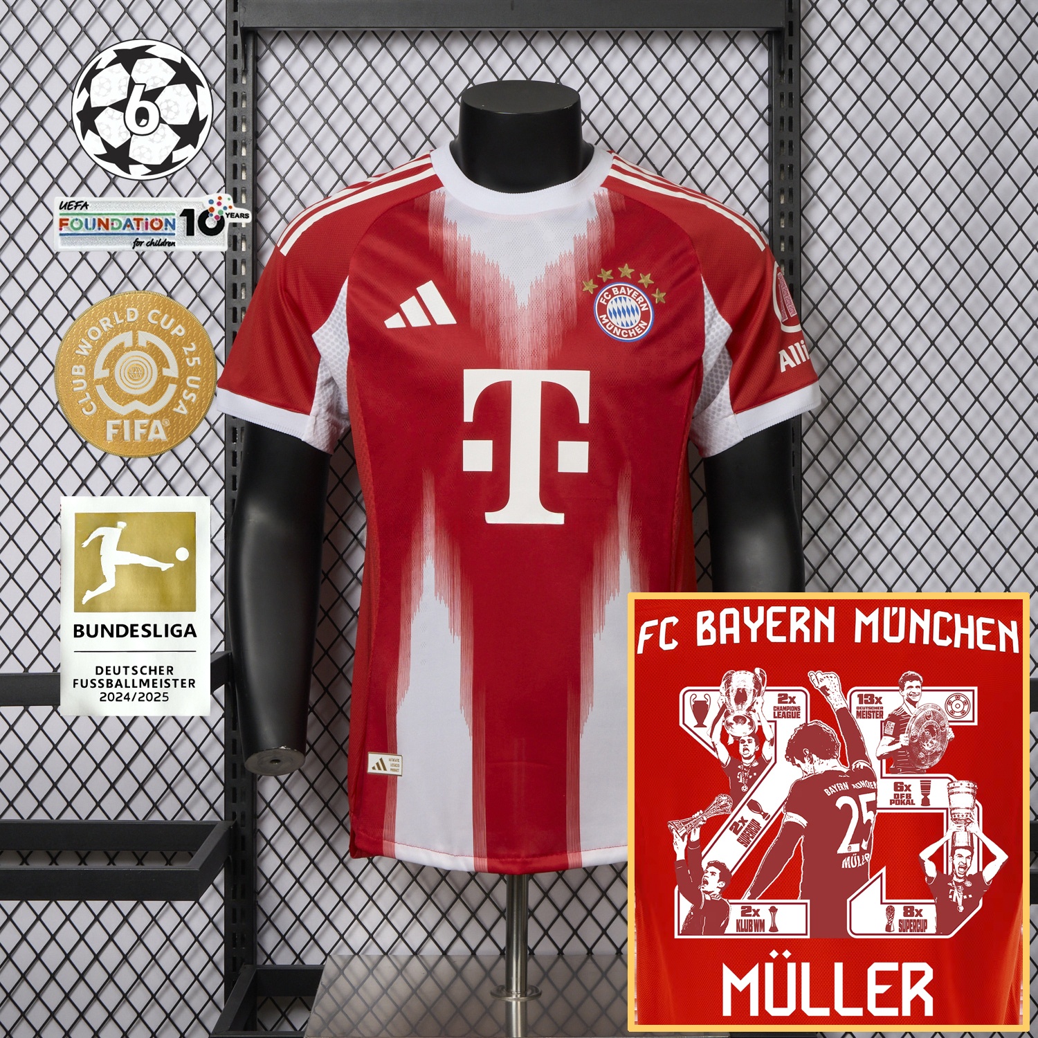 Bayern Munich 25-26 Home Müller Limited Edition Jersey - Player Version - JerseysGala