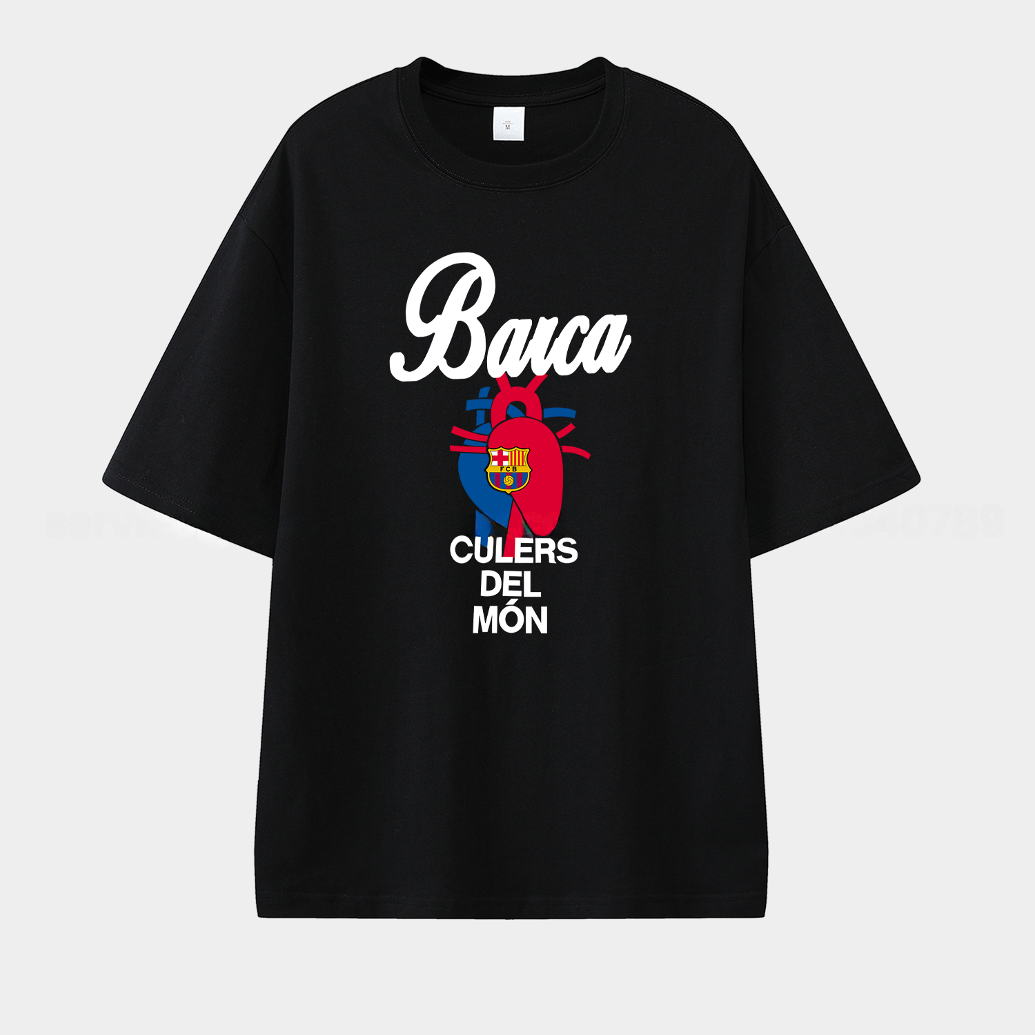 B.A.R.S.A Blue & Red Heart Culers Del Mon Unisex Pure Cotton T-shirt - JerseysGala