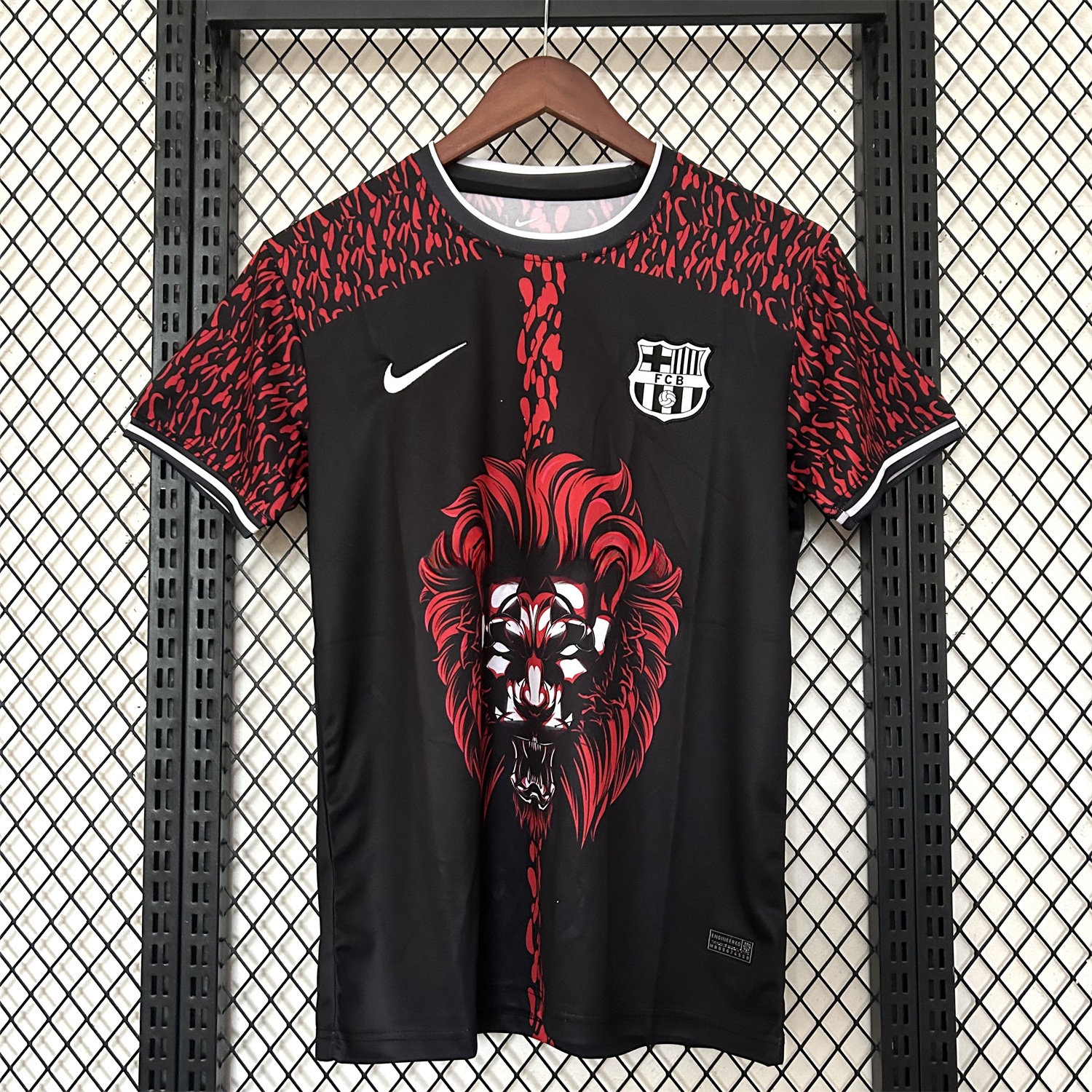 B.A.R.S.A 25-26 Red Lion Silhouette Black Jersey - Fans Version - JerseysGala