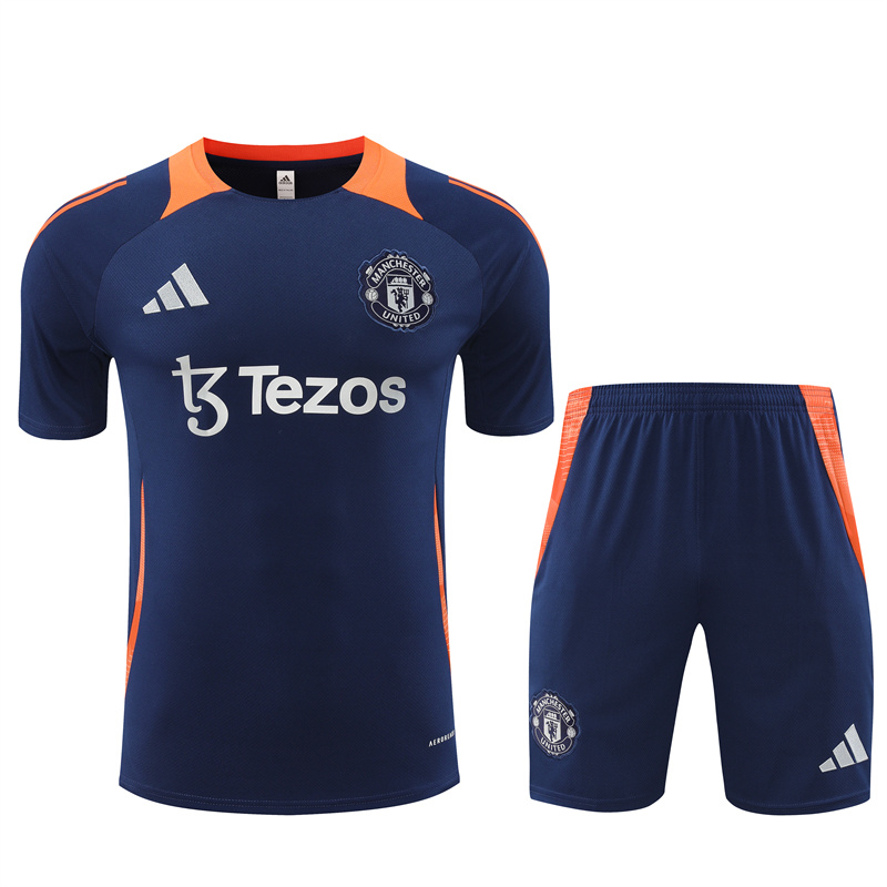 Manchester United 24-25 Short-Sleeve Training Set - Deep Blue - JerseysGala