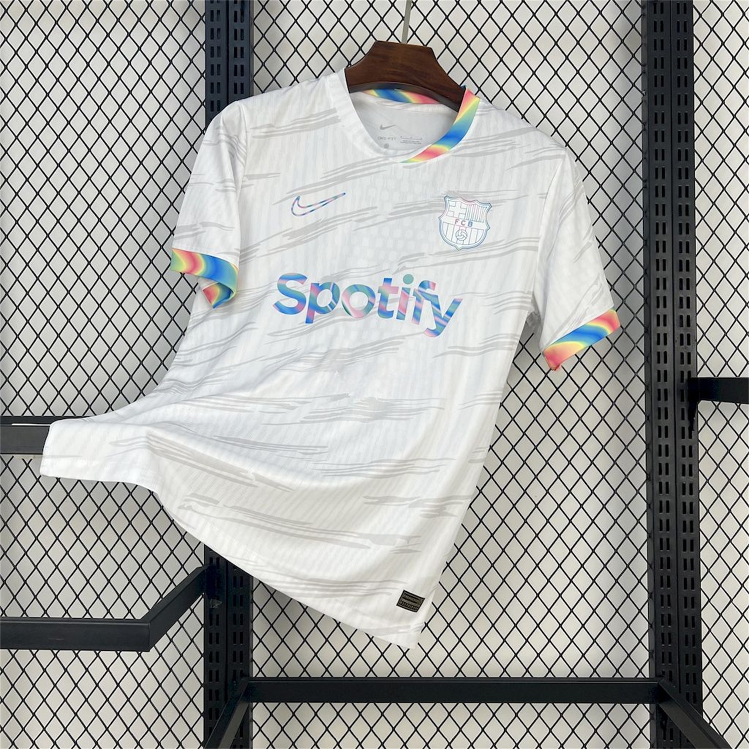 B.A.R.S.A 25-26 Colored Cuffs White Jersey - Fans Version - JerseysGala