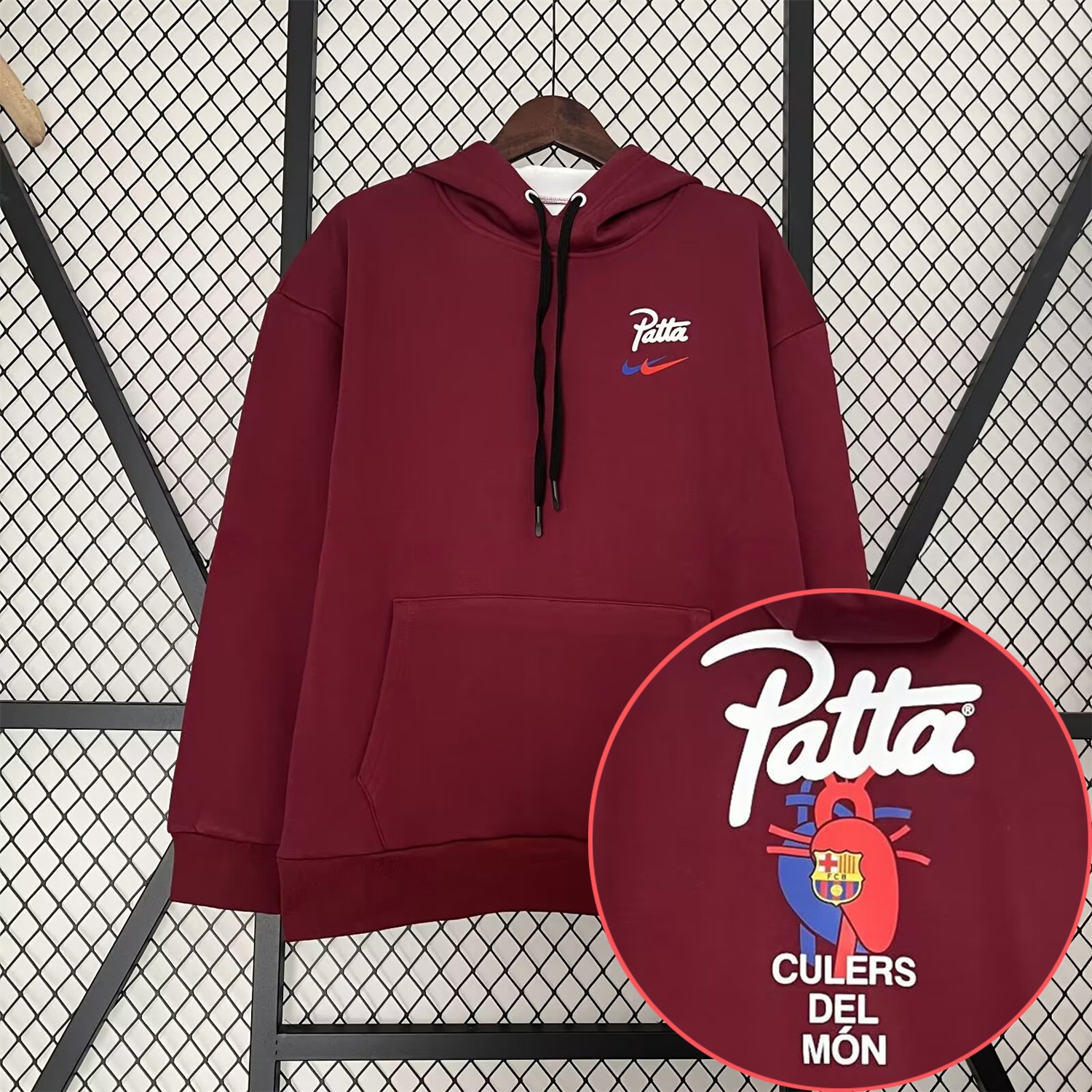B.A.R.S.A x Patta 25-26 Red Unisex Pullover Hoodie - JerseysGala