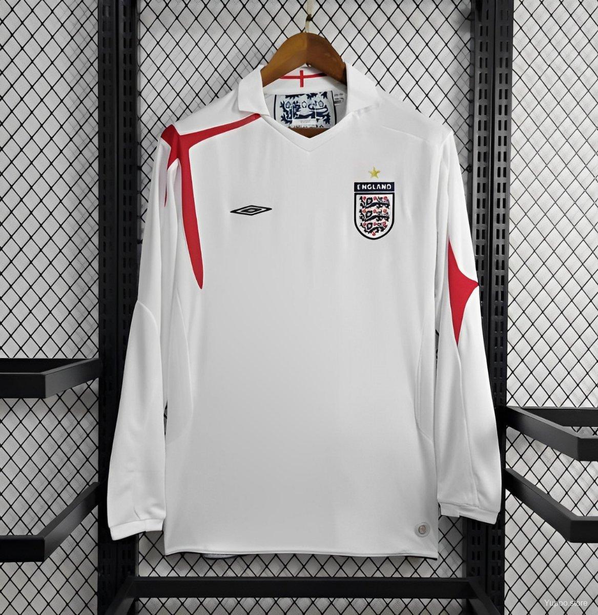 Retro England 2006 Home Long Sleeve Jersey - JerseysGala