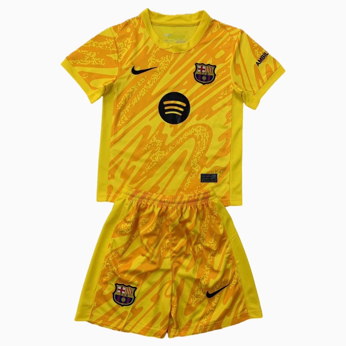 B.A.R.S.A 24-25 Yellow Goalkeeper Kids Kit - JerseysGala