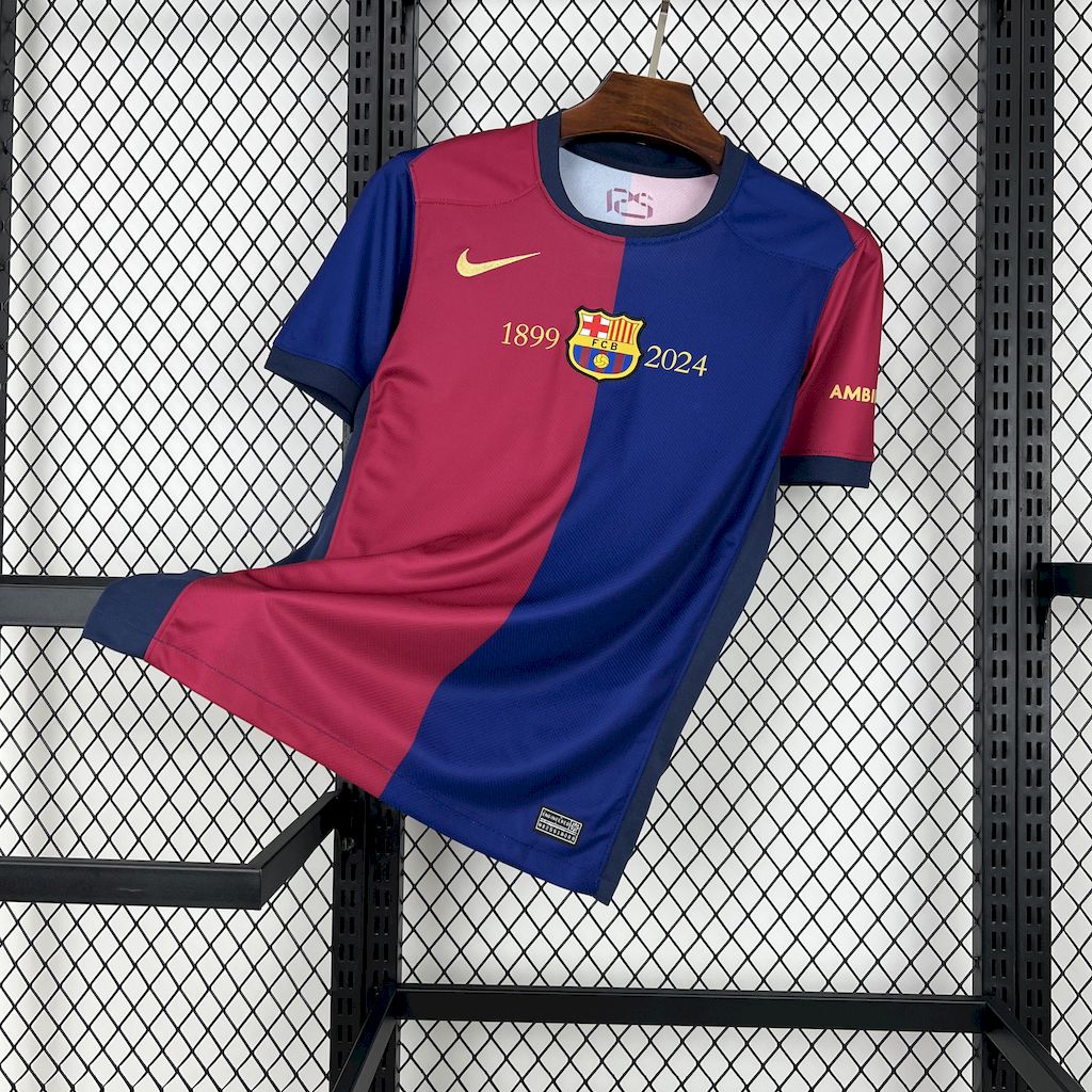Barcelona 24-25 Home Unsponsored 125th Anniversary Jersey - Fans Version - JerseysGala