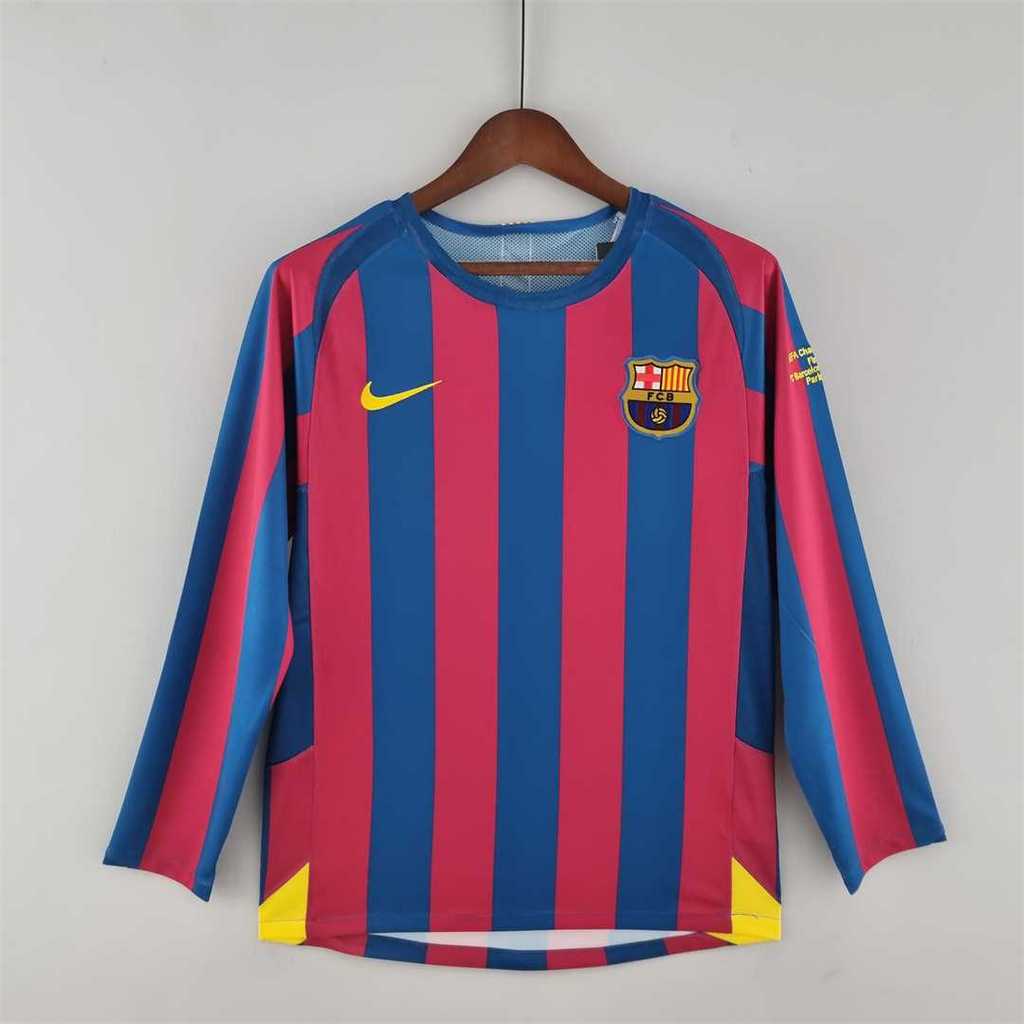 Retro Barcelona 05-06 Home Long Sleeve Jersey - UEFA Champions League Final - JerseysGala