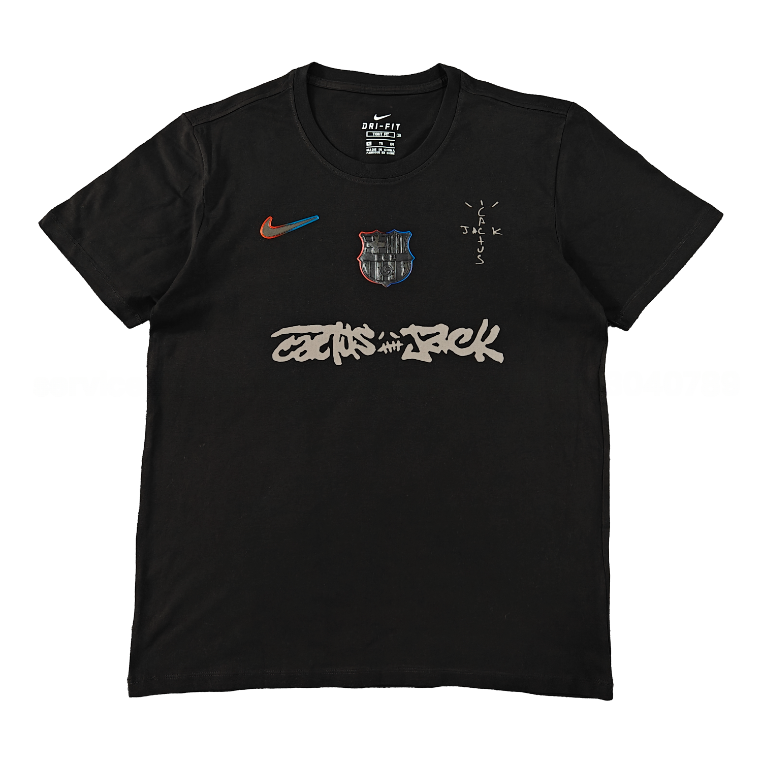 Barcelona x Travis Scott 25-26 Black T-shirt with Grey ICON - JerseysGala