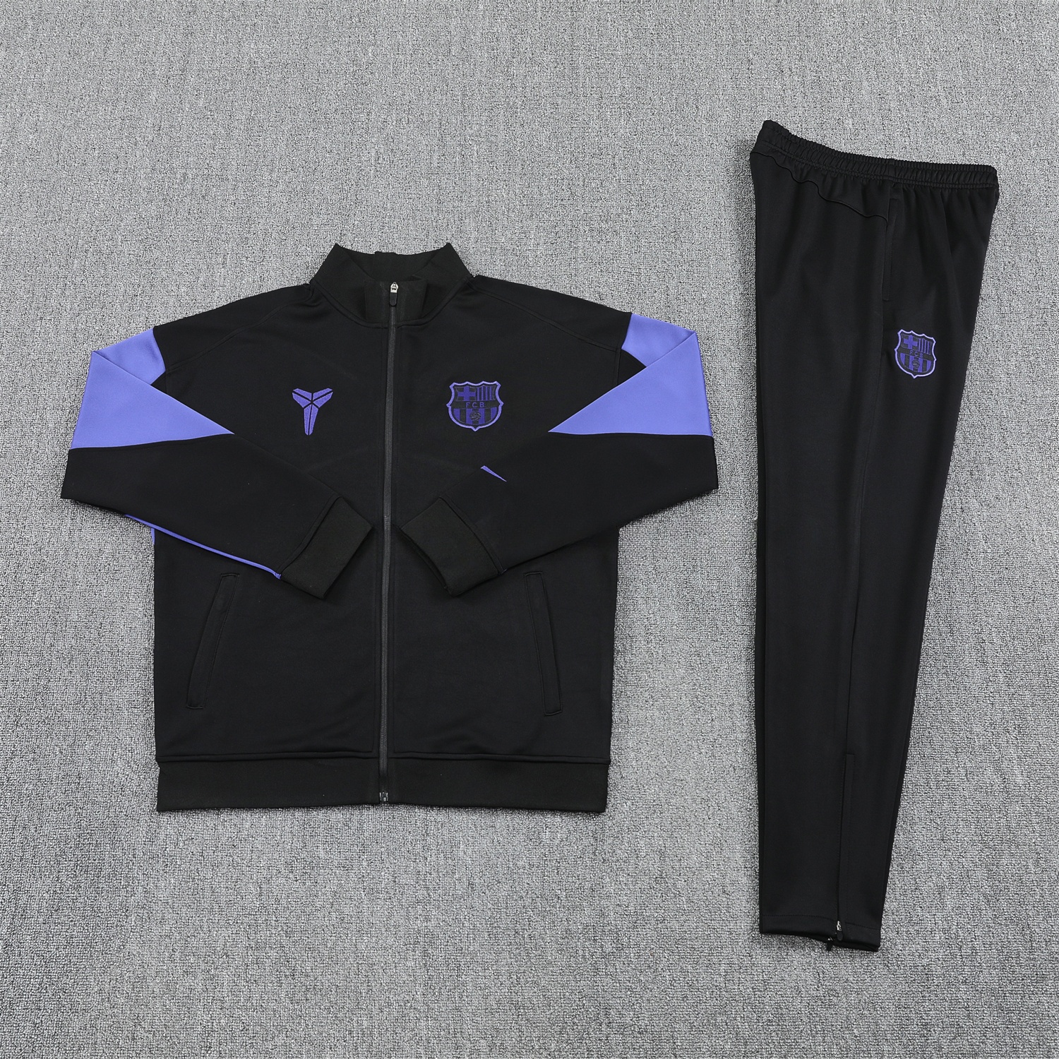 Barcelona 25-26 Jacket Training Tracksuit - Black Purple Jackets & Black Pants - JerseysGala