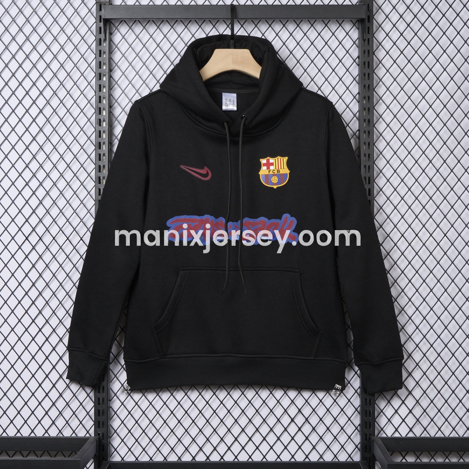 Barcelona x Travis Scott Black Unisex Pullover Hoodie - JerseysGala