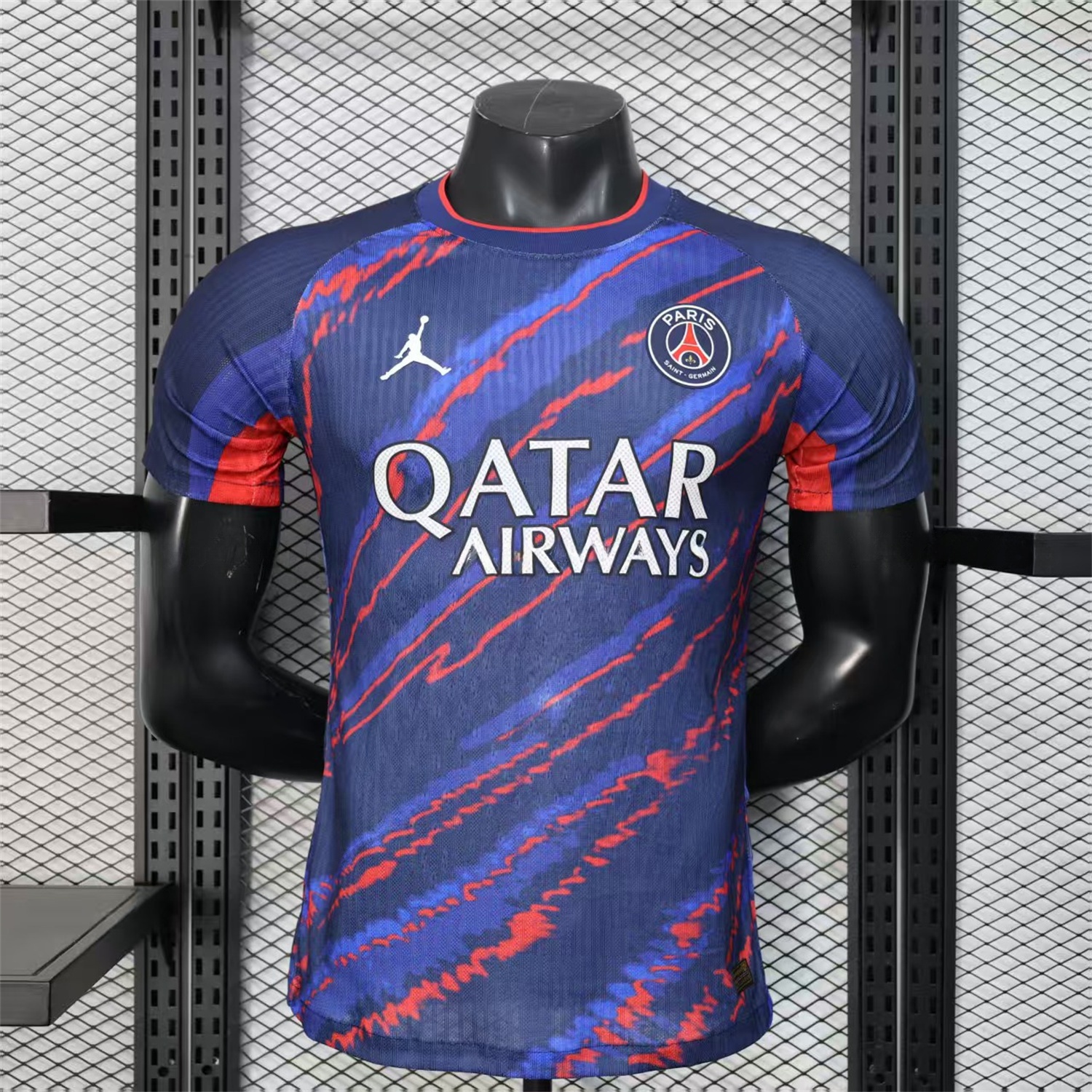 Paris Saint-Germain PSG X JD 25-26 Red Line Blue Special Edition Jersey - Player Version - JerseysGala