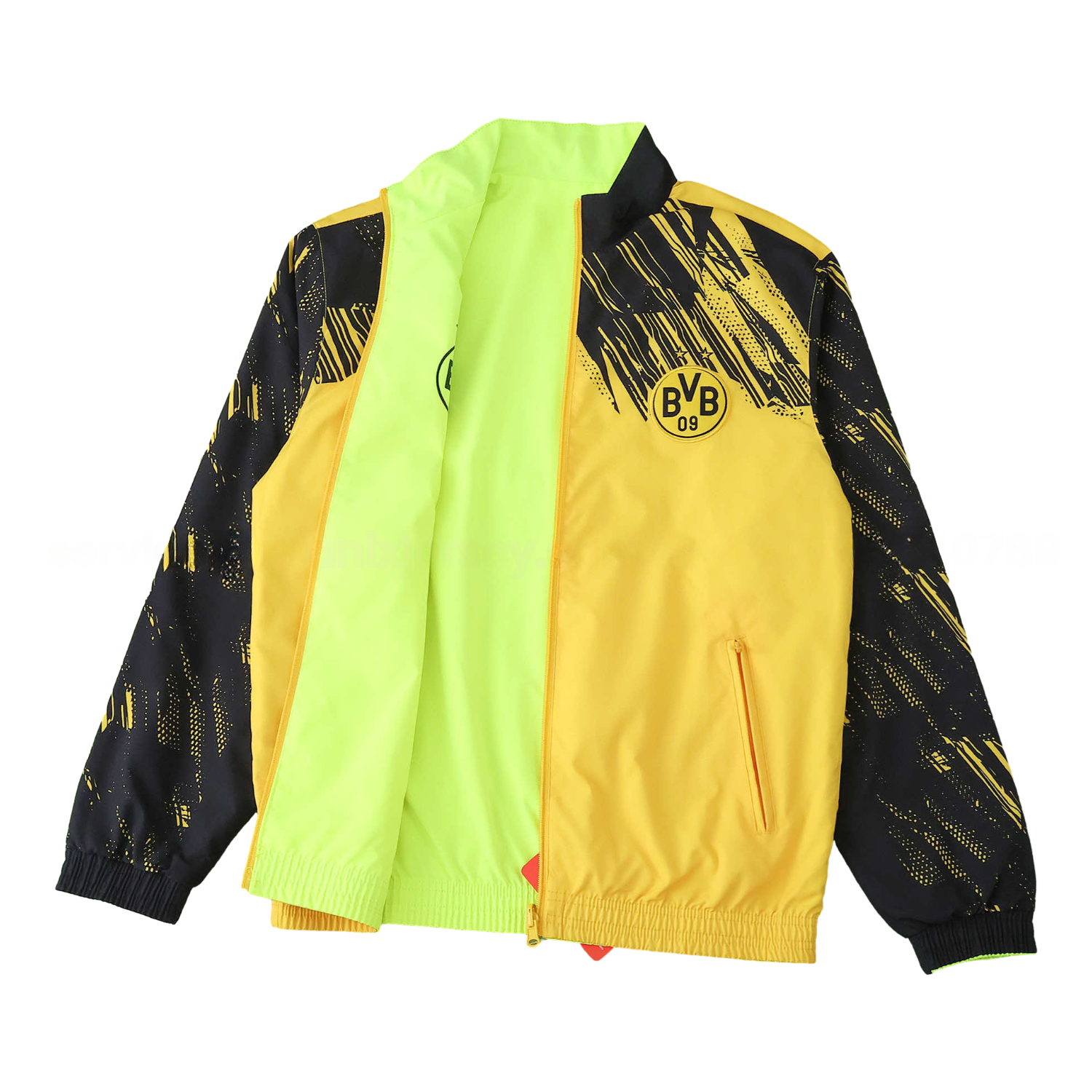 Dortmund 25-26 Double Sided Reversible Windbreaker - Green & Yellow - JerseysGala