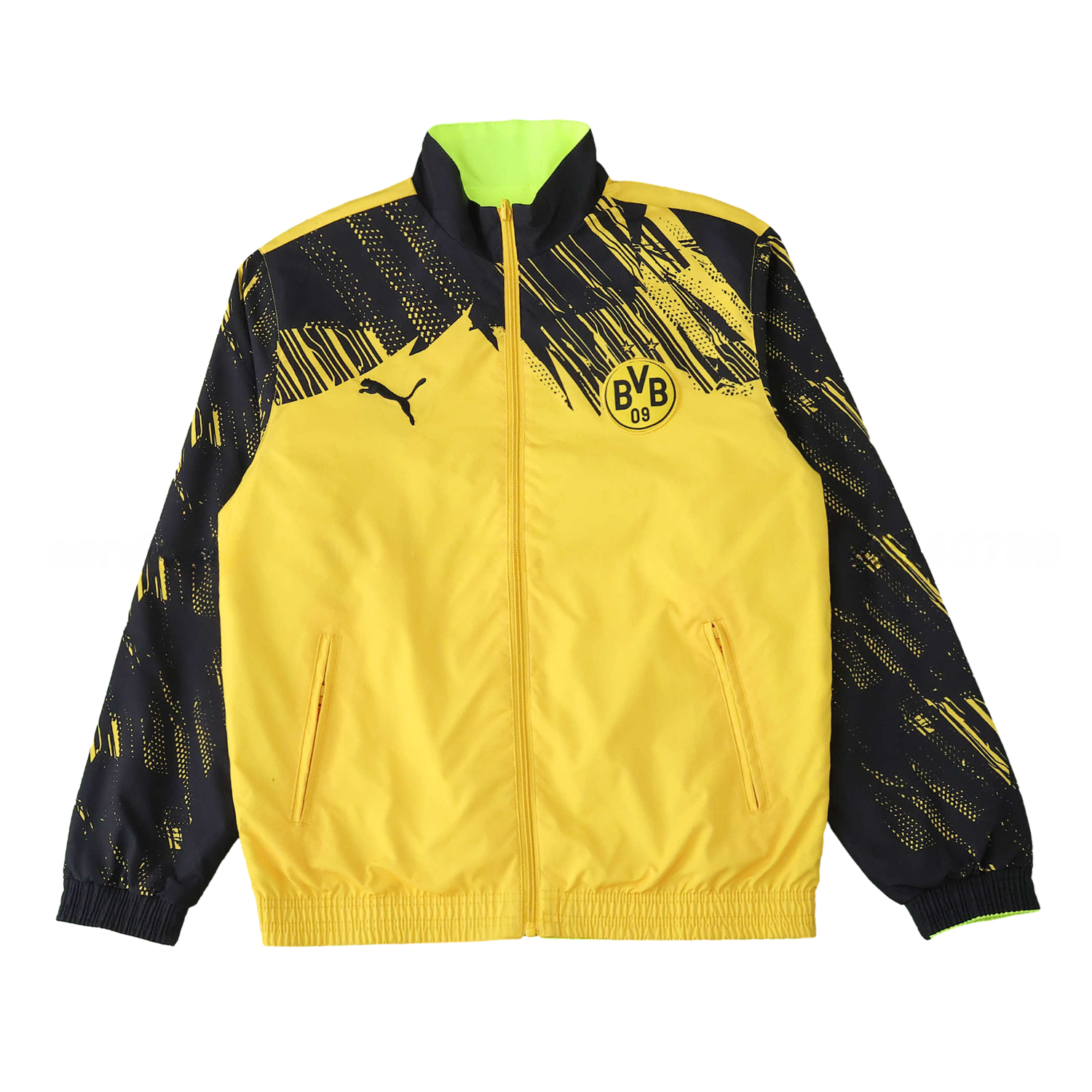 Dortmund 25-26 Double Sided Reversible Windbreaker - Green & Yellow - JerseysGala