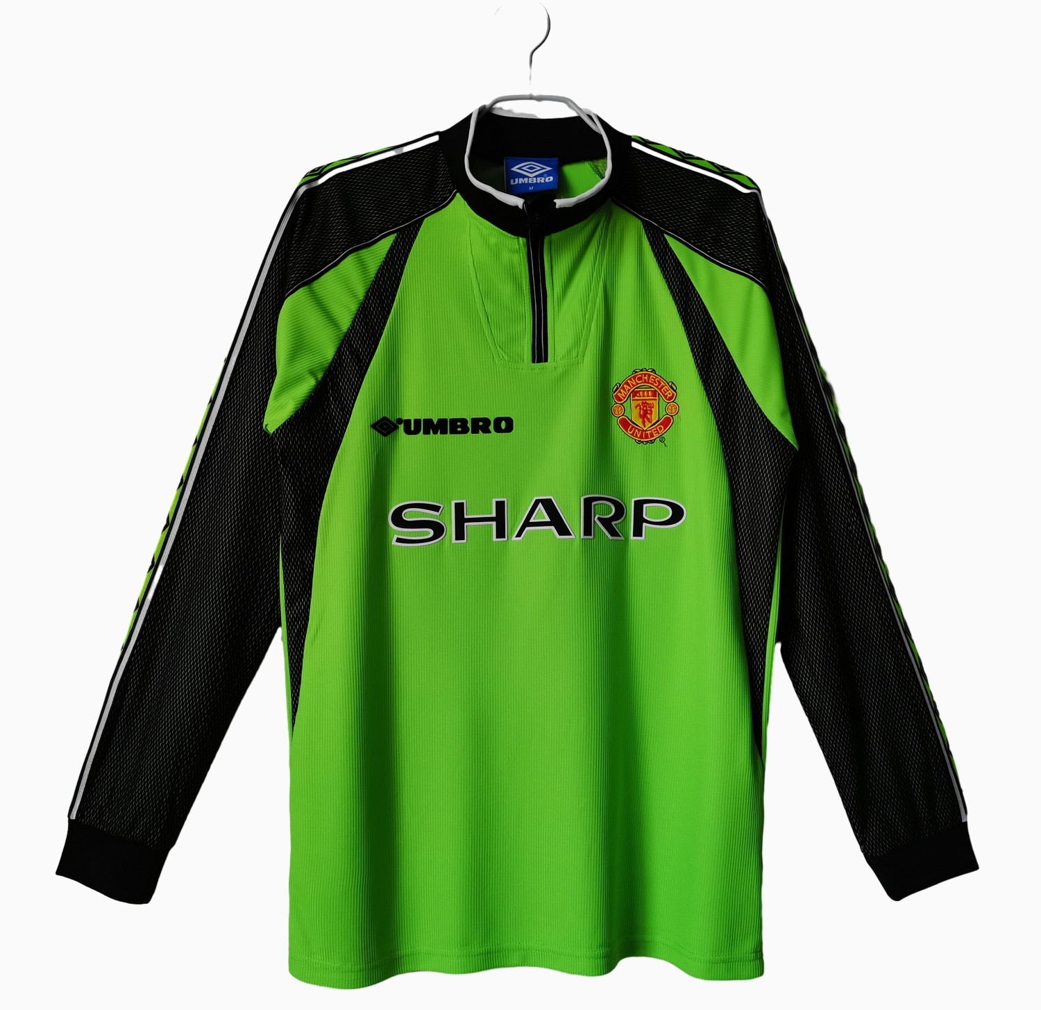 Retro Manchester United 98-99 Green Goalkeeper Long Sleeve Jersey - JerseysGala