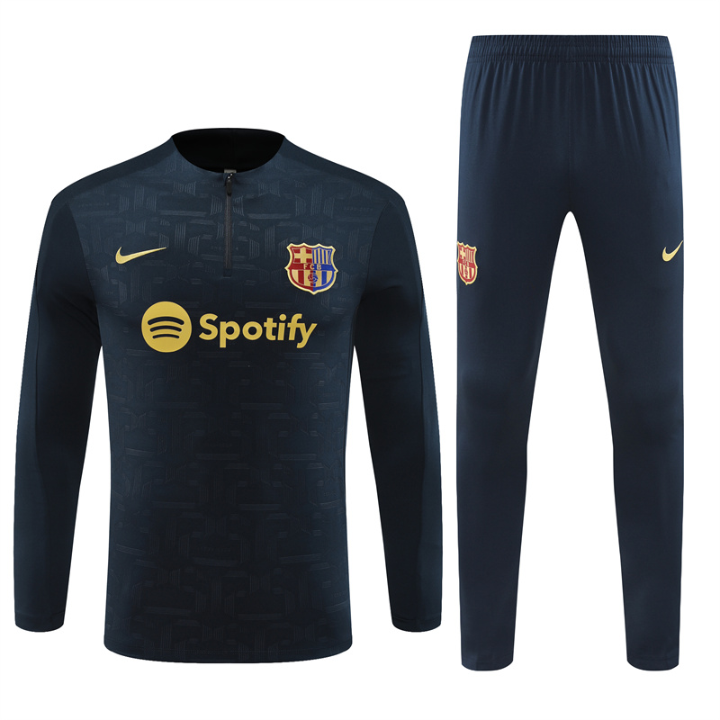 Barcelona 24-25 Long Sleeve Training Set - Deep Blue - JerseysGala