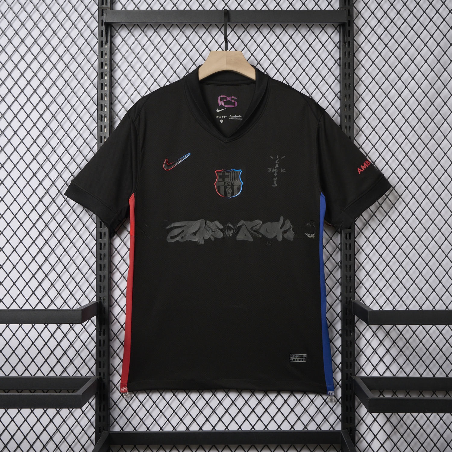 Barcelona x Travis Scott 24-25 Away Pure Black Jersey - Fans Version - JerseysGala