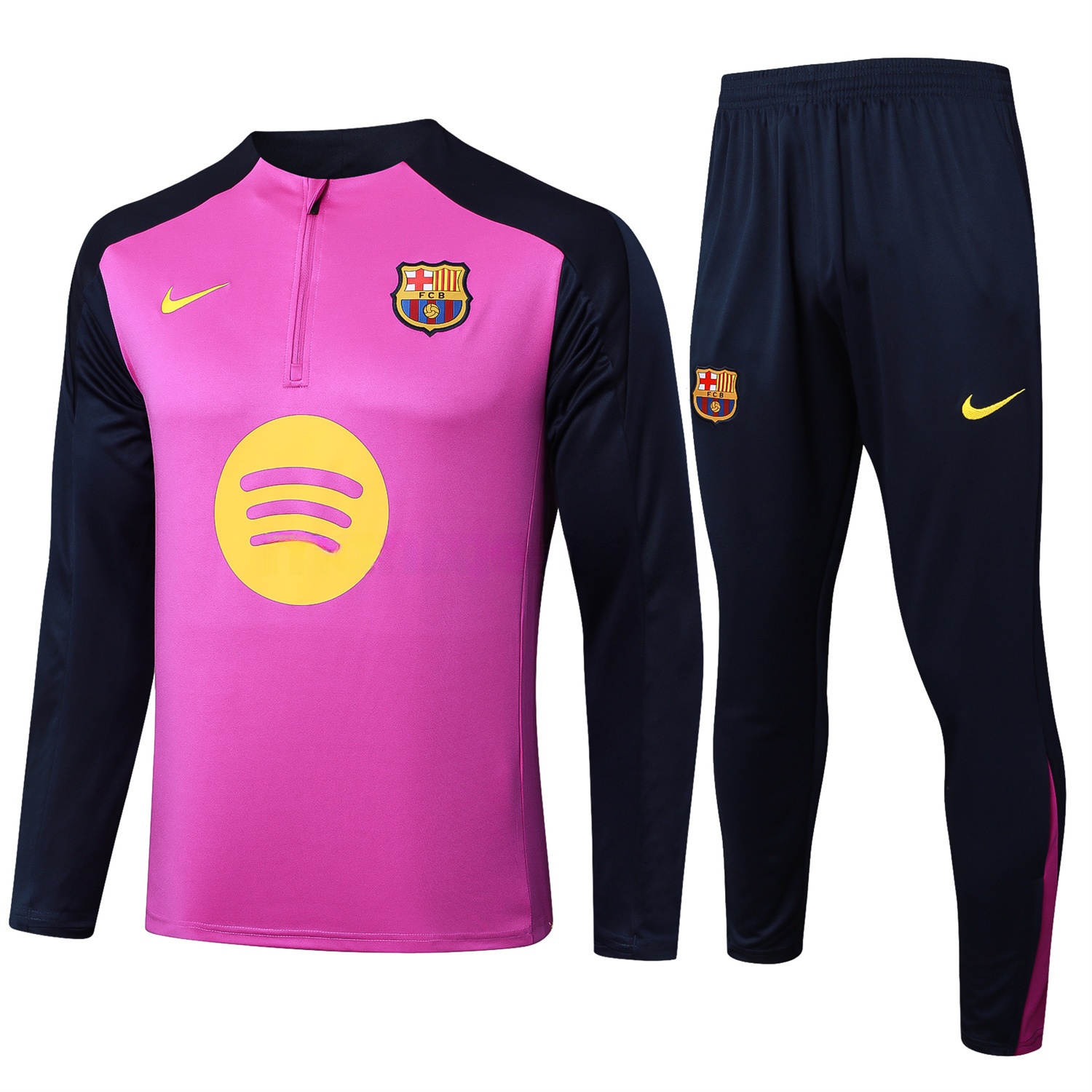 Barcelona 25-26 Long Sleeve Training Set - Purple Top and Deep Blue Pants - JerseysGala