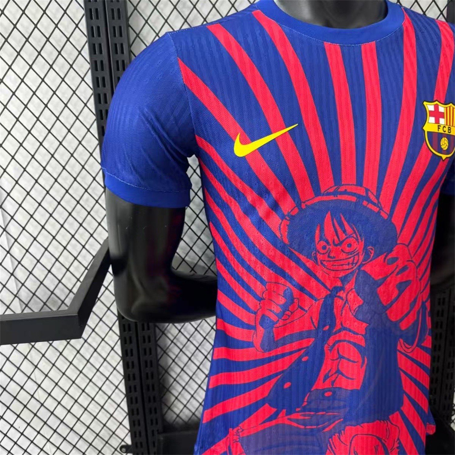 Barcelona 25-26 One Piece Red Silhouette Special Blue Jersey - Player Version - JerseysGala