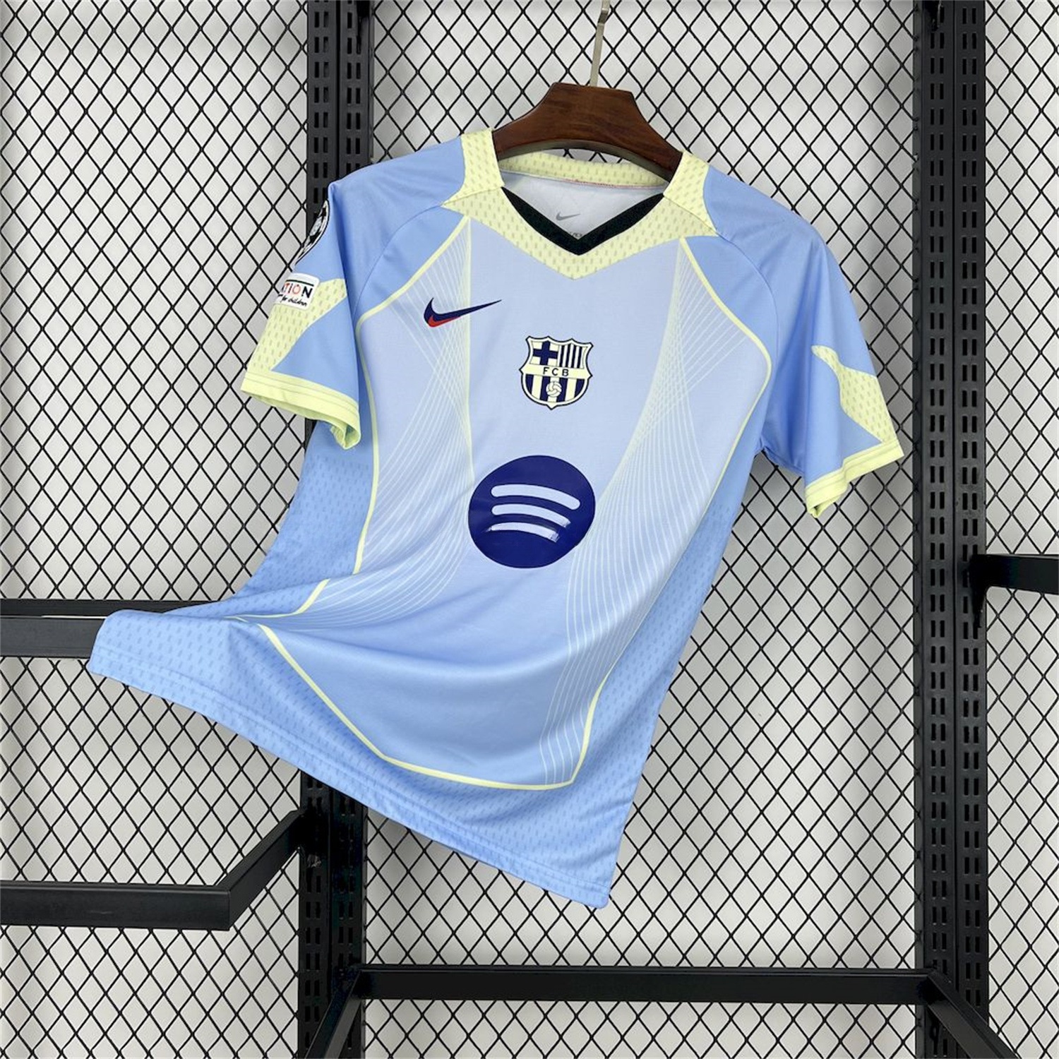 Barcelona 25-26 T90 Yellow Lines Light Blue Special Jersey - Fans Version - JerseysGala