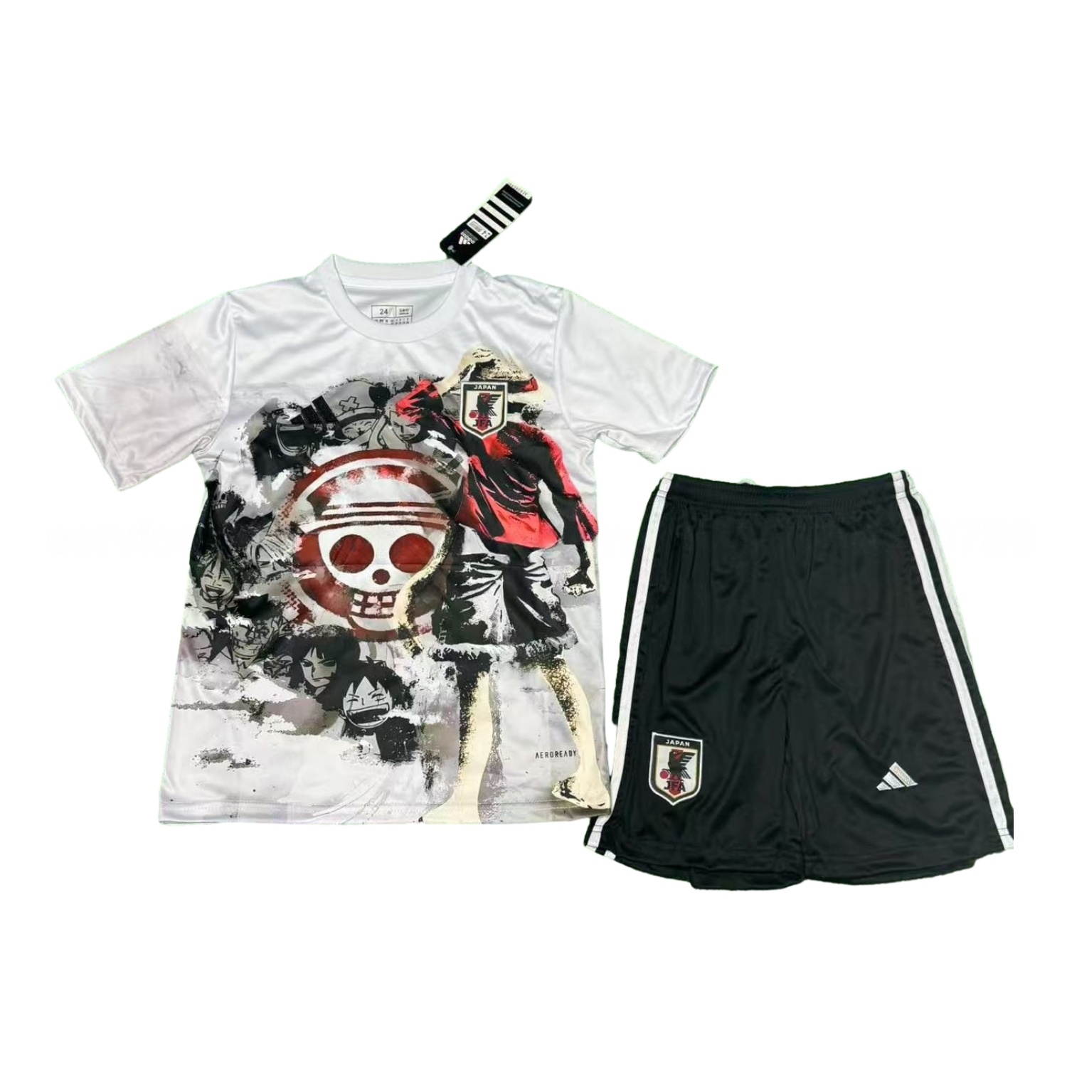 Japan 25-26 Luffy And Skull White Special Kids Kit - JerseysGala
