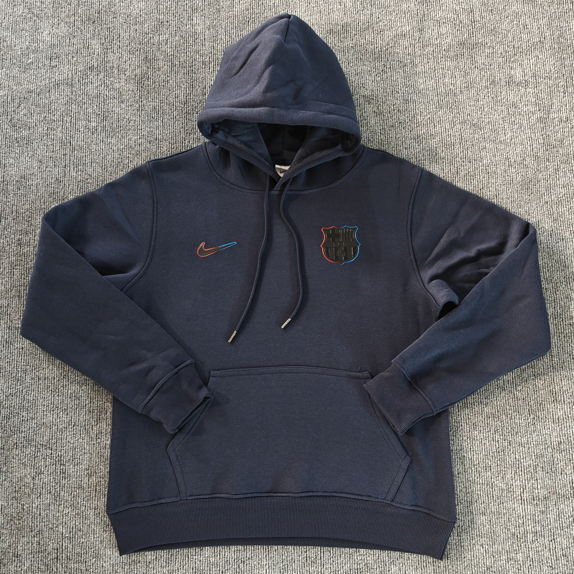 Barcelona 24-25 Black Team Badge Hoodie - Deep Blue - JerseysGala