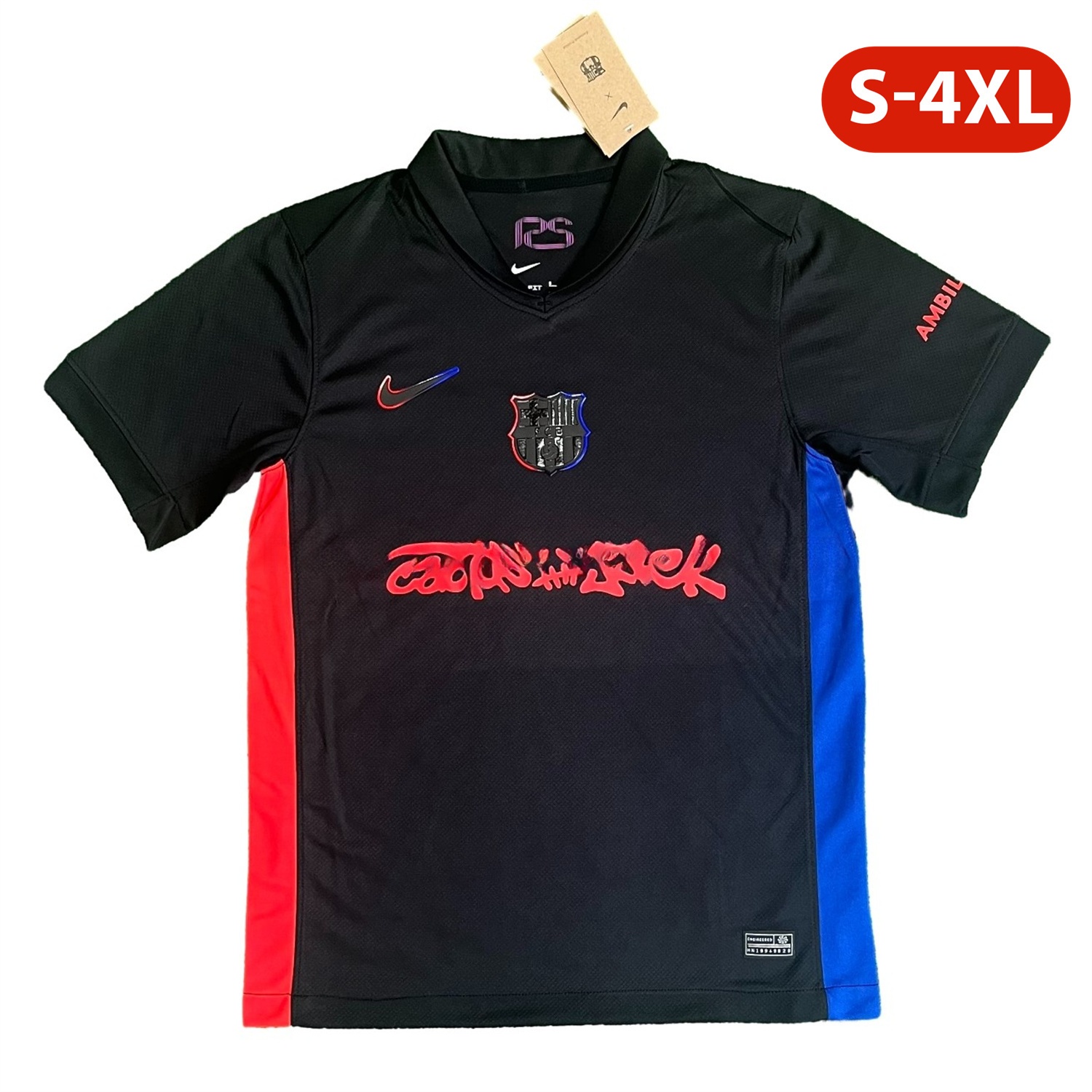 Barcelona x Travis Scott 24-25 Away Jersey with Red Logo - Fans Version - JerseysGala