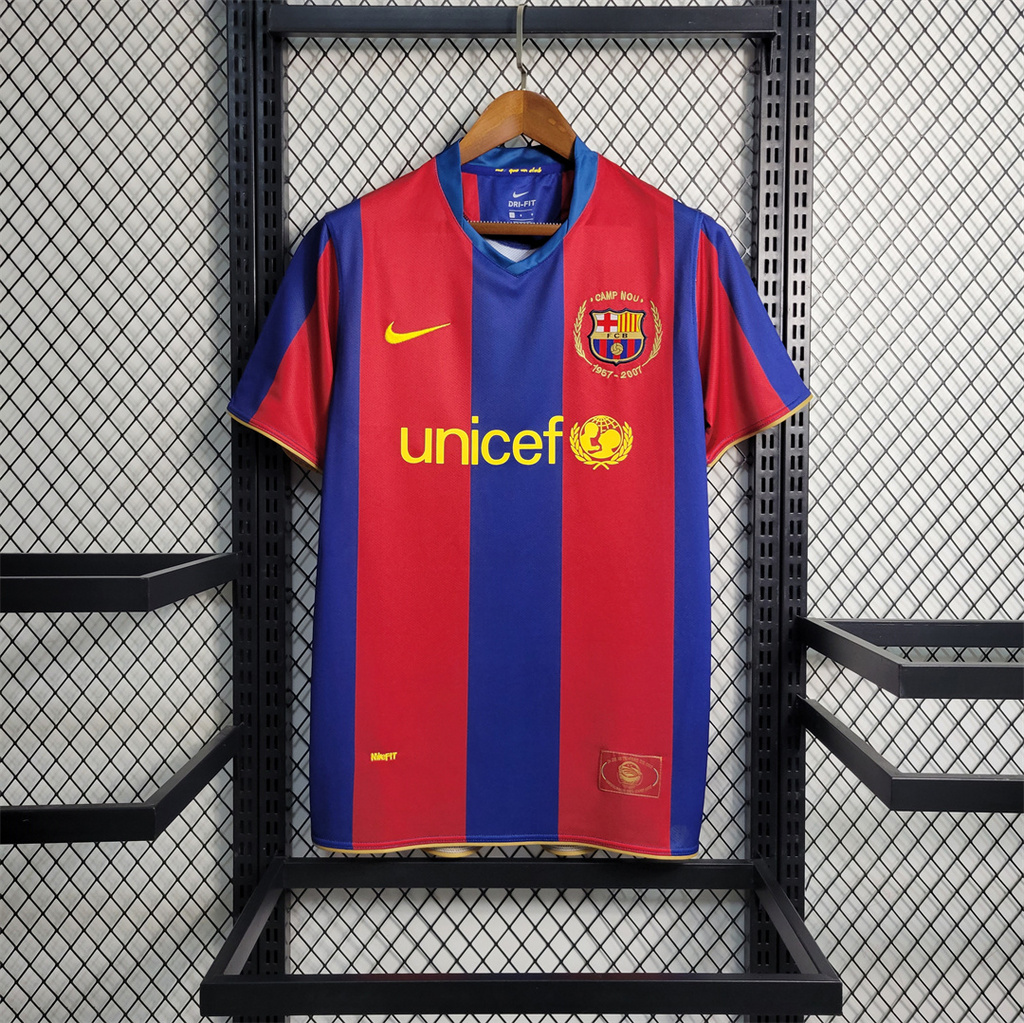 Retro Barcelona 07-08 Home Stadium Jersey - JerseysGala